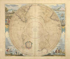 Antique Polus Antarcticus - Etching by Johannes Janssonius - 1650s