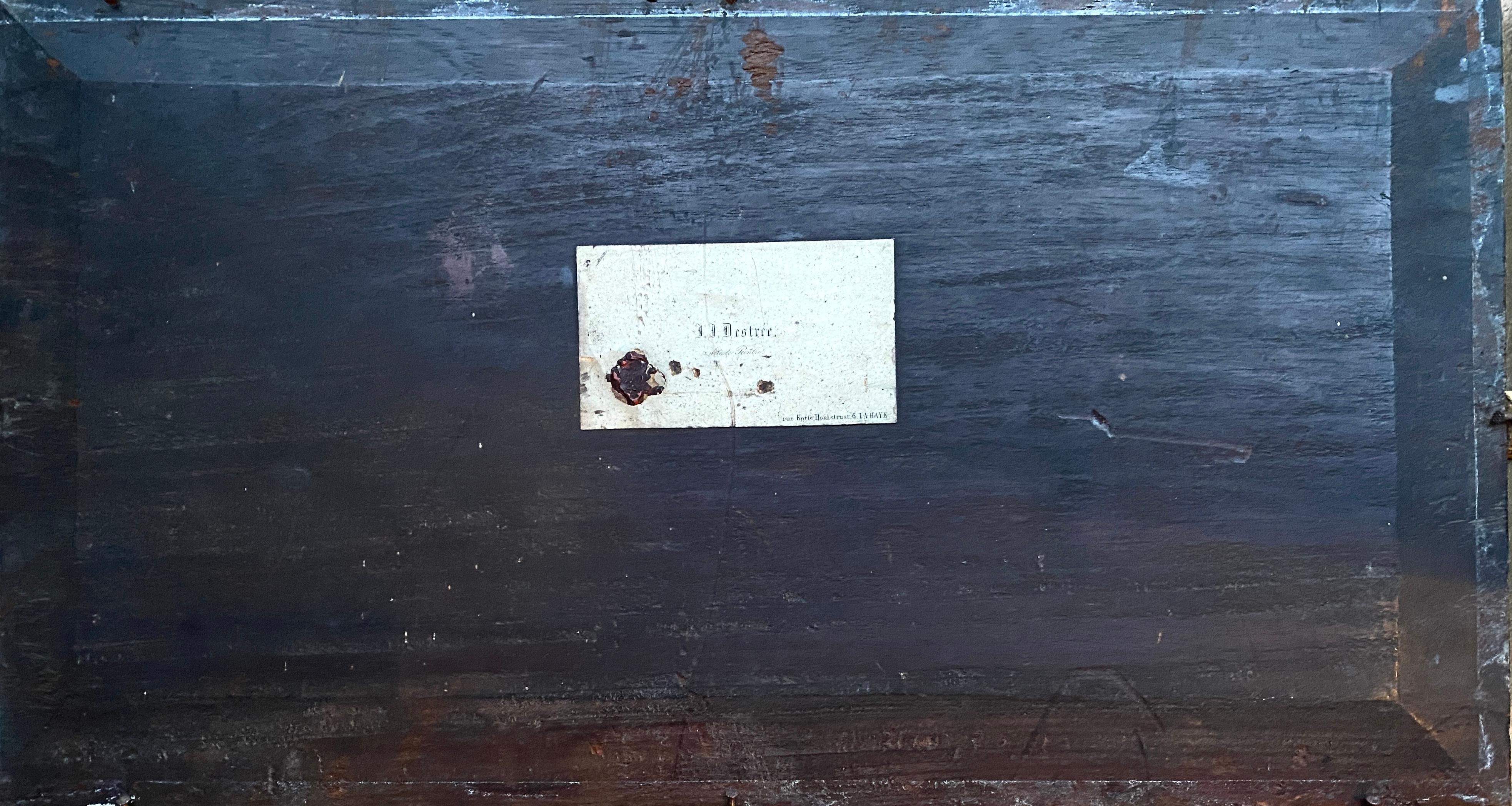 Vue du jardin du château de la famille royale Huis ten Bosch, Den Hague - Réalisme Painting par Johannes-Joseph Destrée