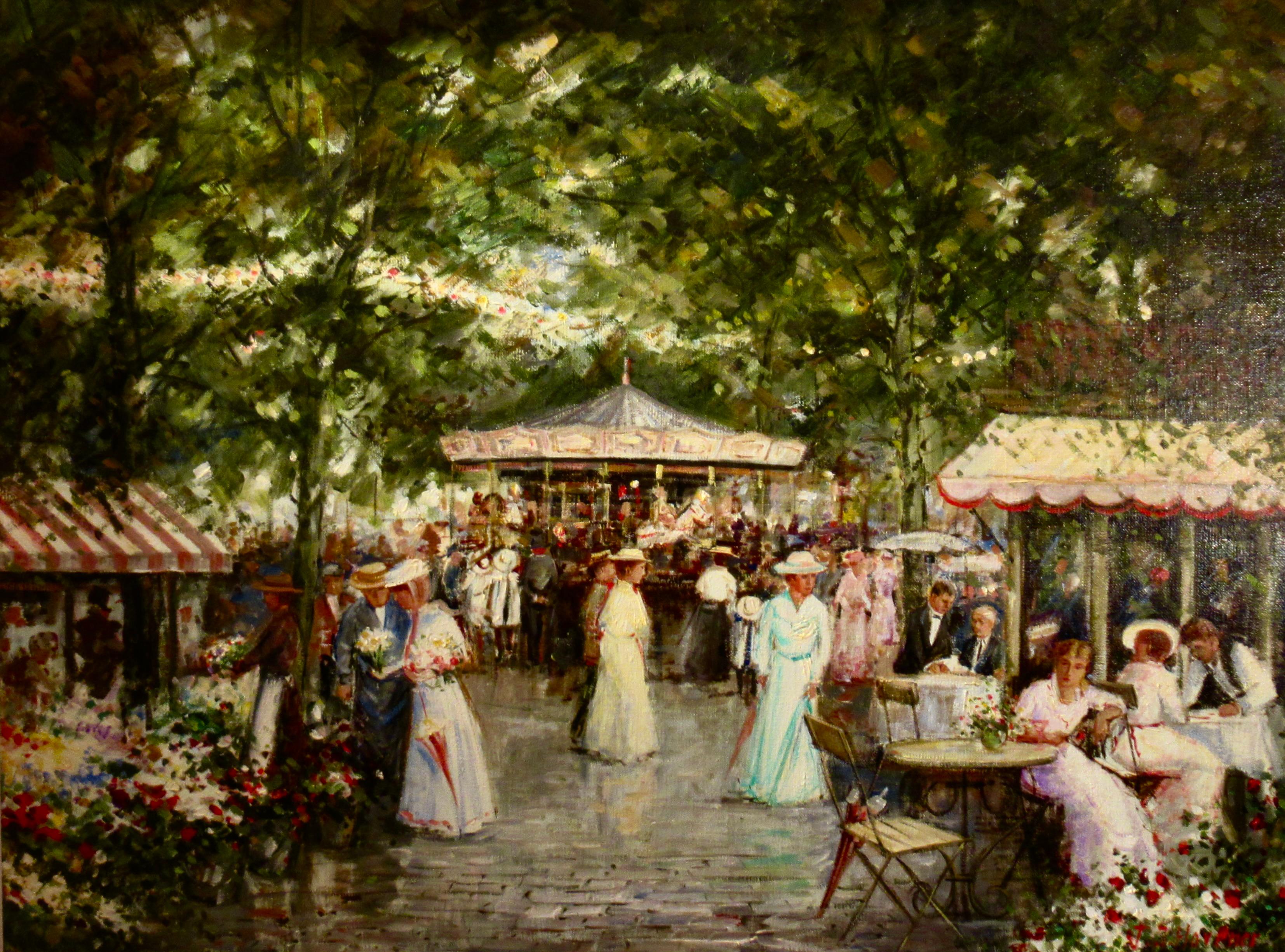 Mercato di strada - Painting di Johannes Josephus Hovener