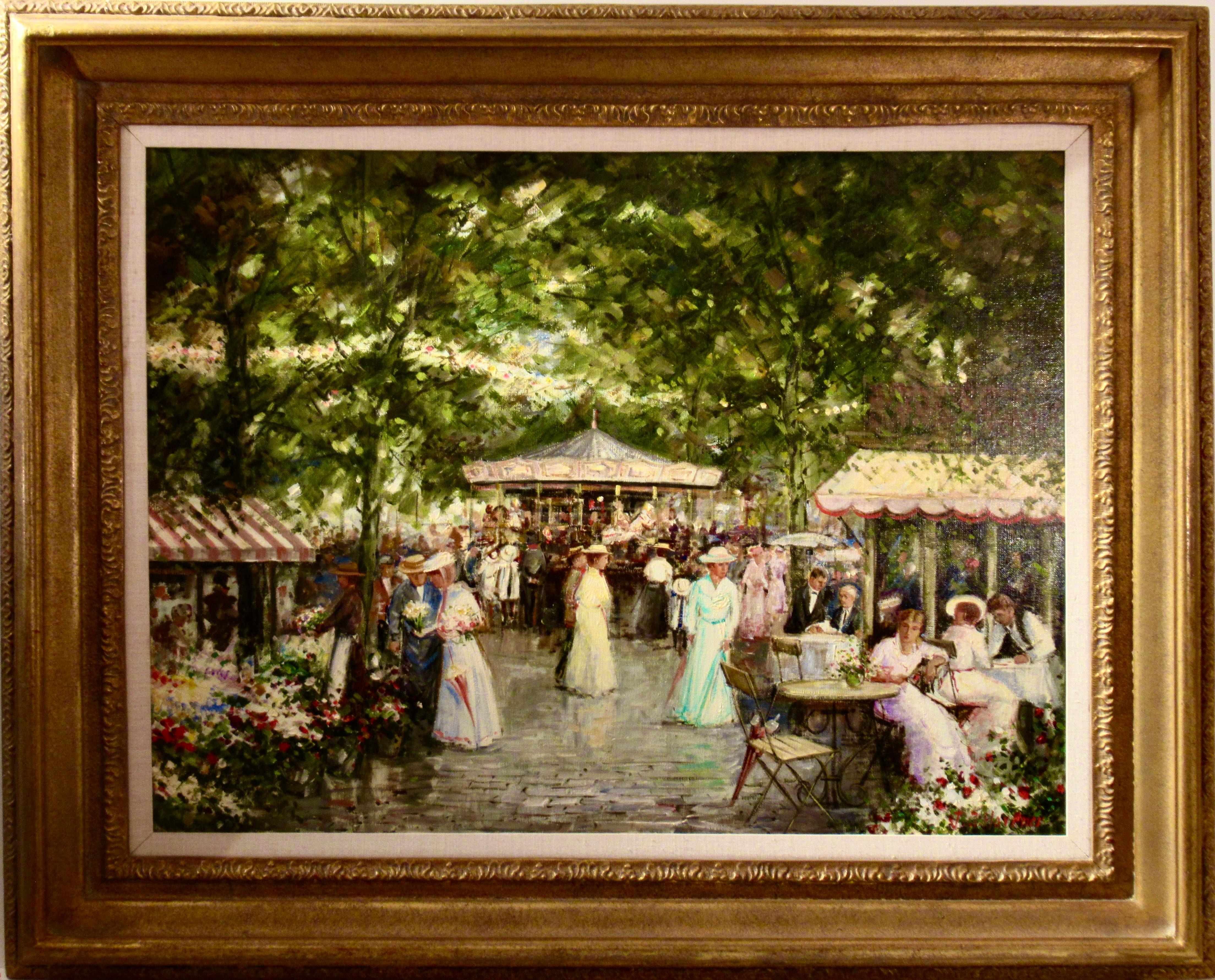 Landscape Painting di Johannes Josephus Hovener - Mercato di strada