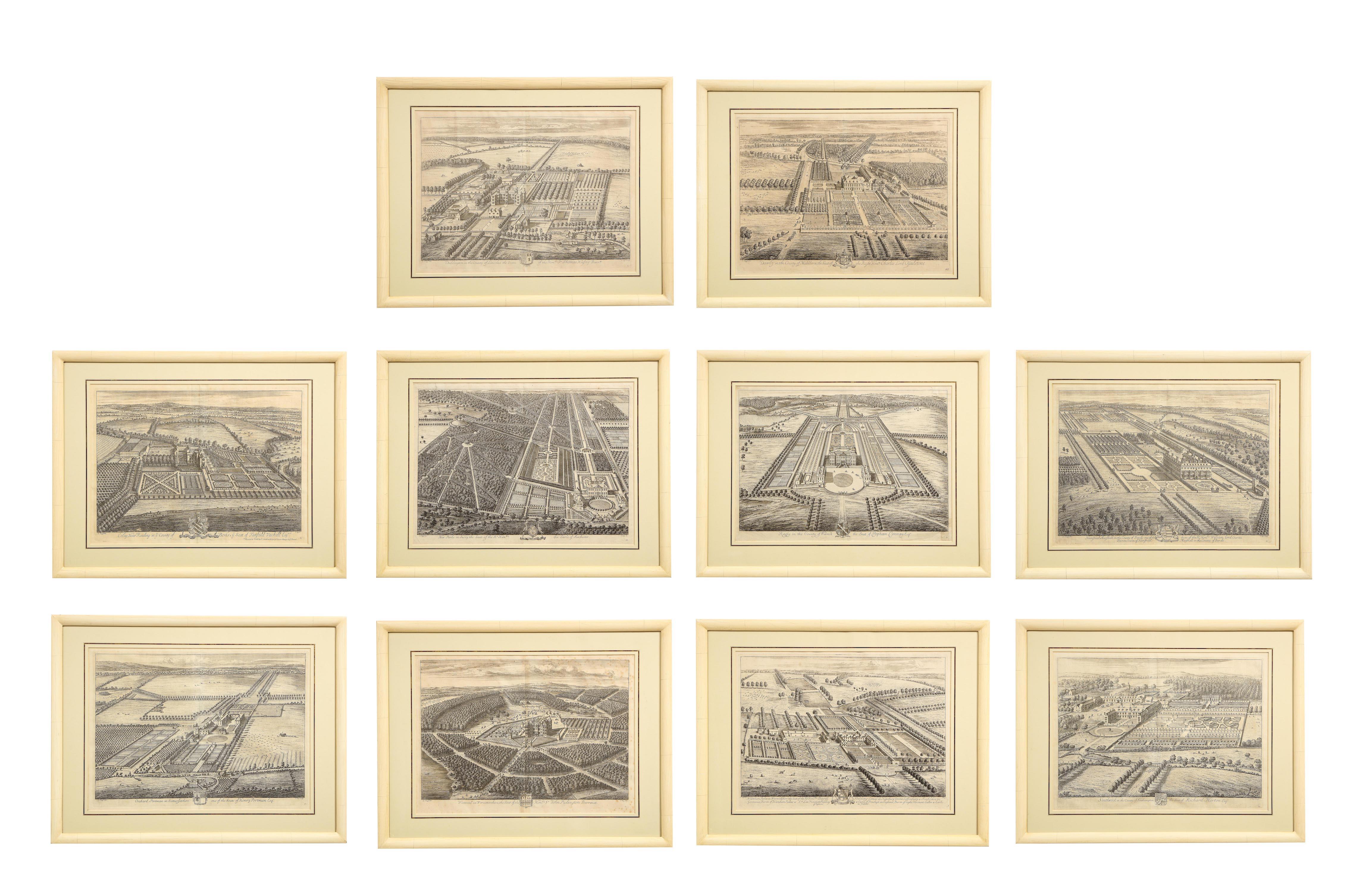 Johannes Kip Print - Set of Ten Views of Country Houses from the Britannia Illustrata