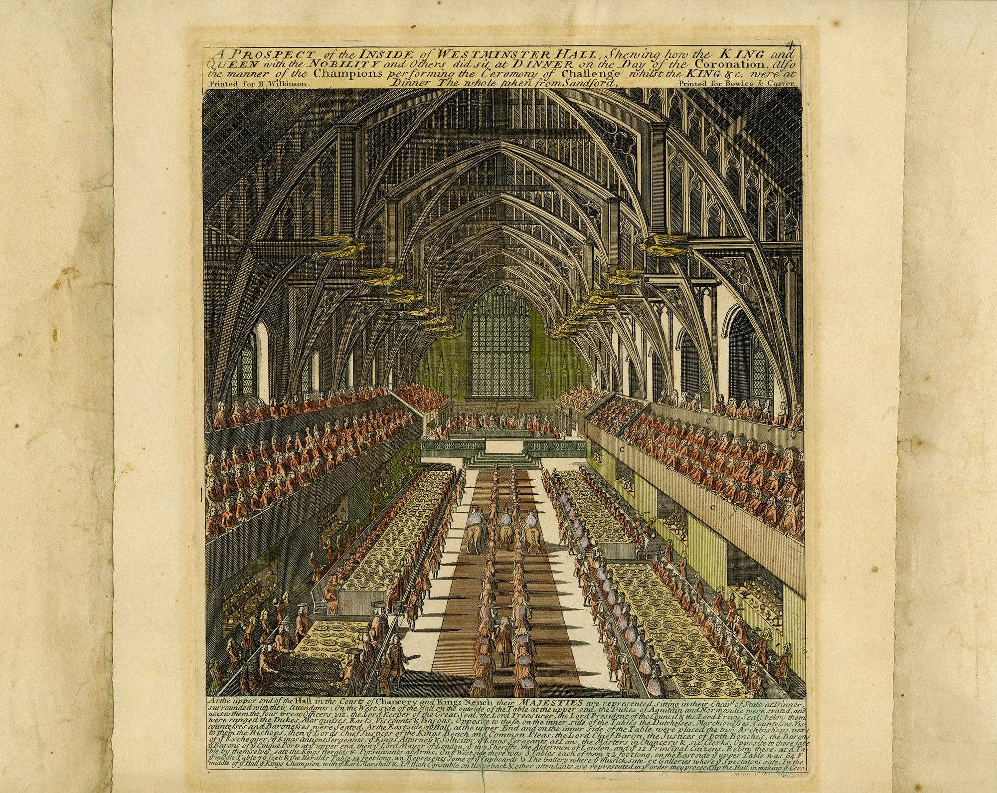 Gran Banquete de Coronación del Rey Jorge IV en Westminster Hall, 17 de julio de 1821 - Print de Johannes Kip