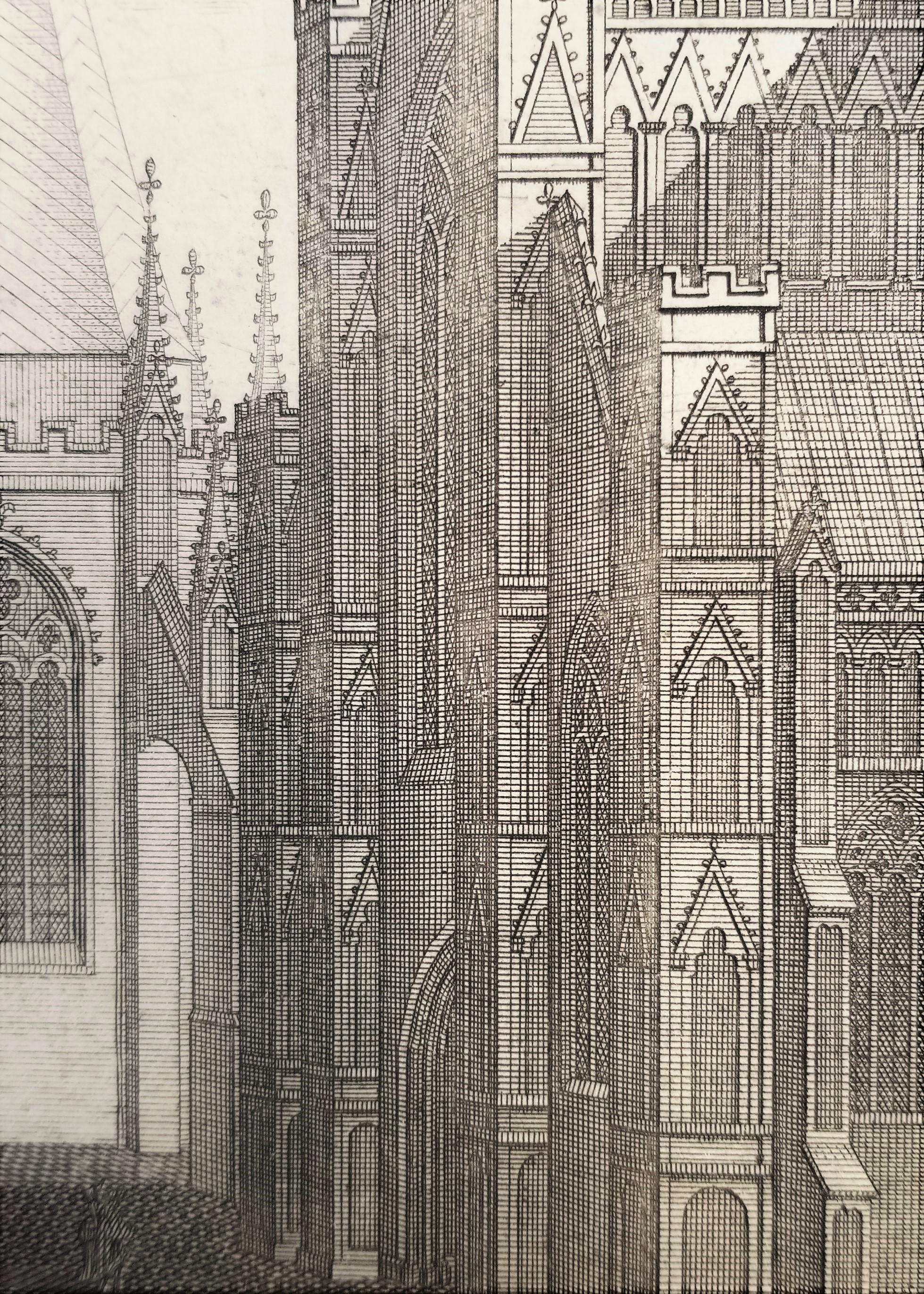 La perspectiva oeste de la catedral de York /// Grabado 