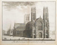 The West Prospect of the Cathedral of York /// "Britannia Illustrata" Engraving