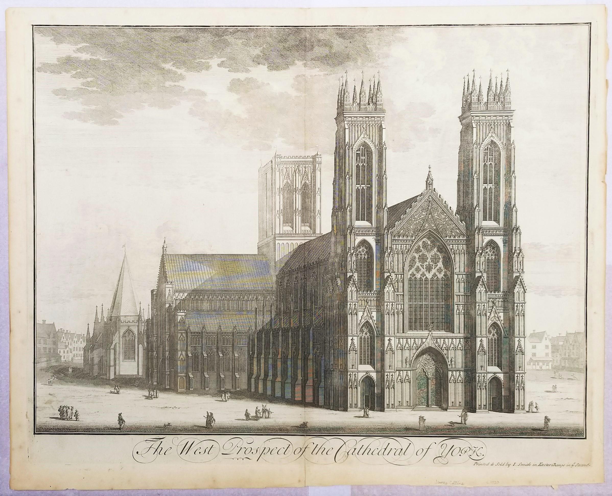 La perspectiva oeste de la catedral de York /// Grabado 