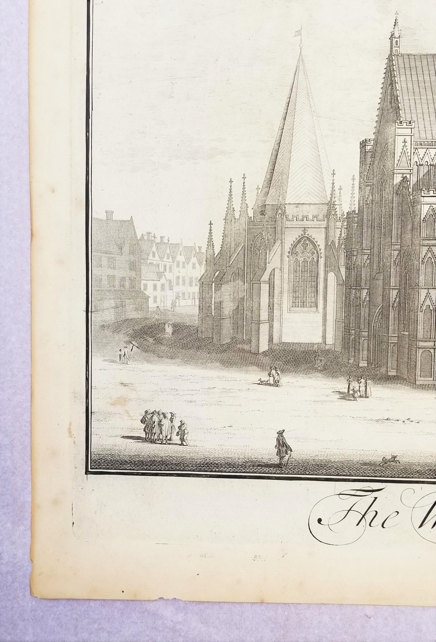 La perspectiva oeste de la catedral de York /// Grabado 