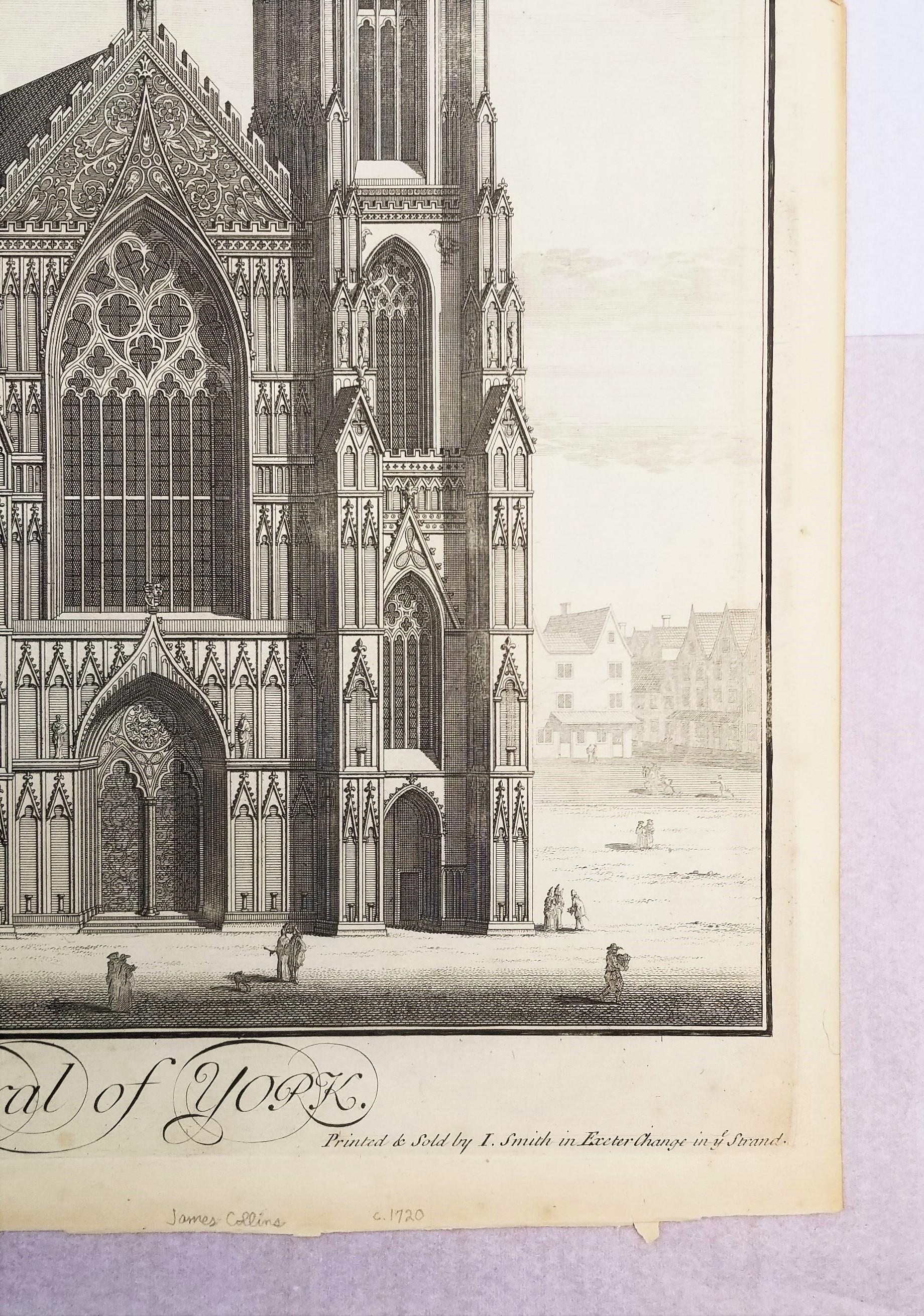La perspectiva oeste de la catedral de York /// Grabado 