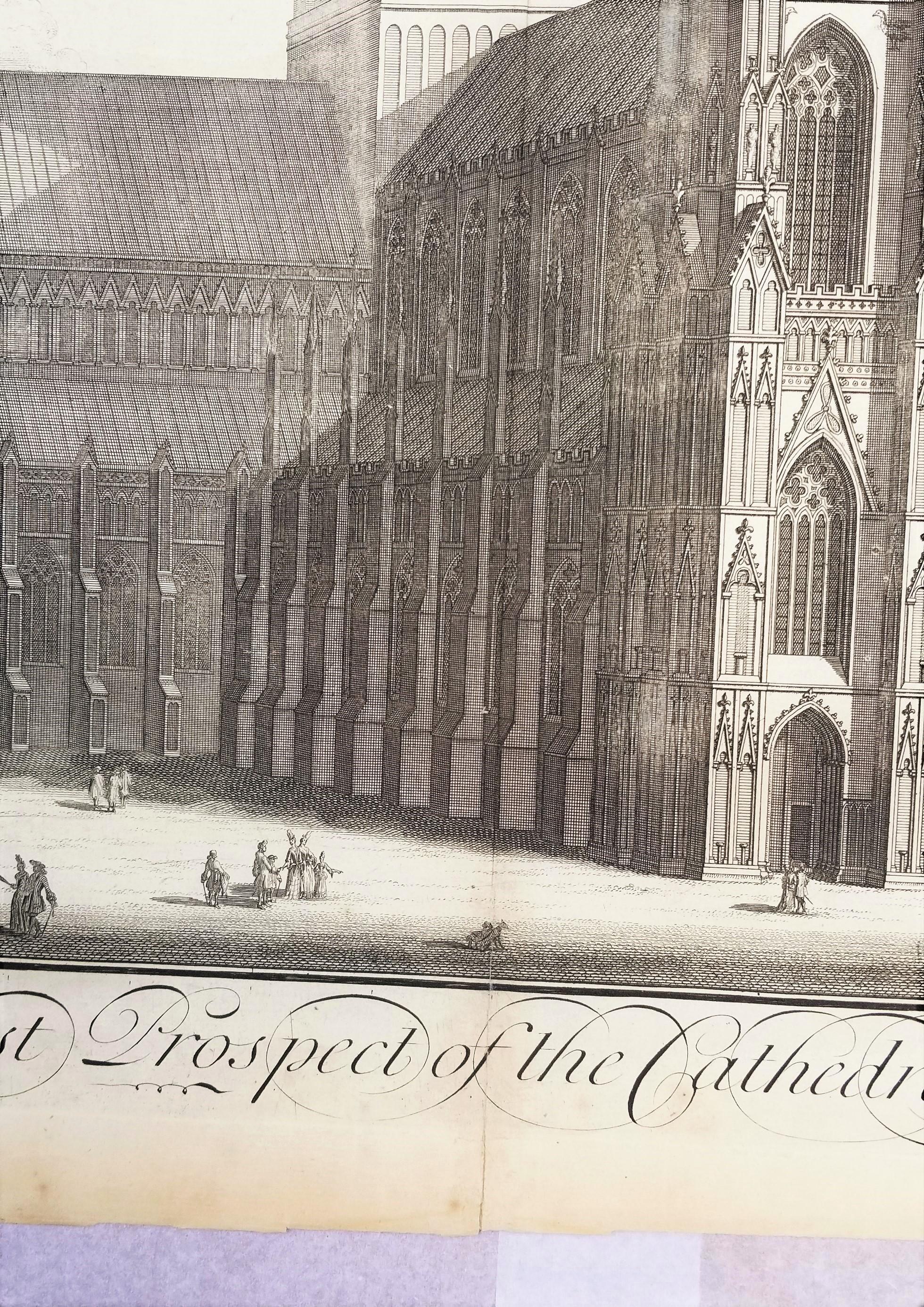 La perspectiva oeste de la catedral de York /// Grabado 
