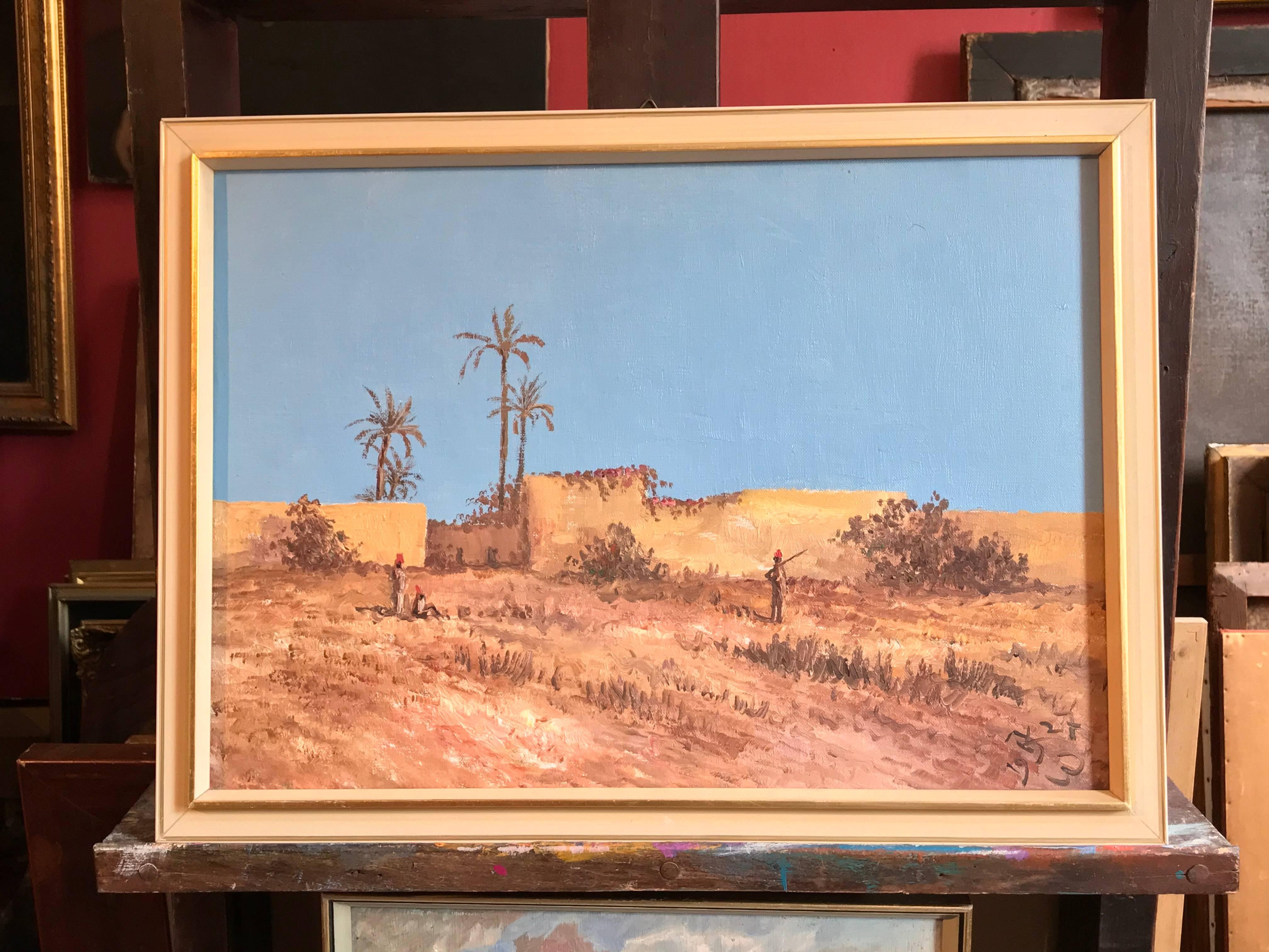 1920's Libyan Landscape, Tripoli - Painting by Johannes Köhler