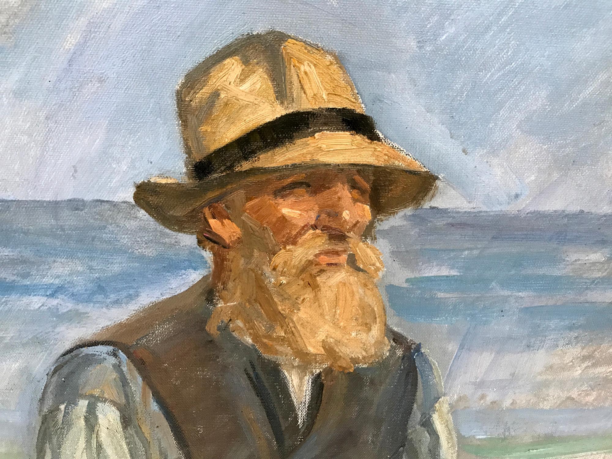 Early 20th Century Johannes M. S. Wilhjelm, Fisherman on the Beach, 1900s