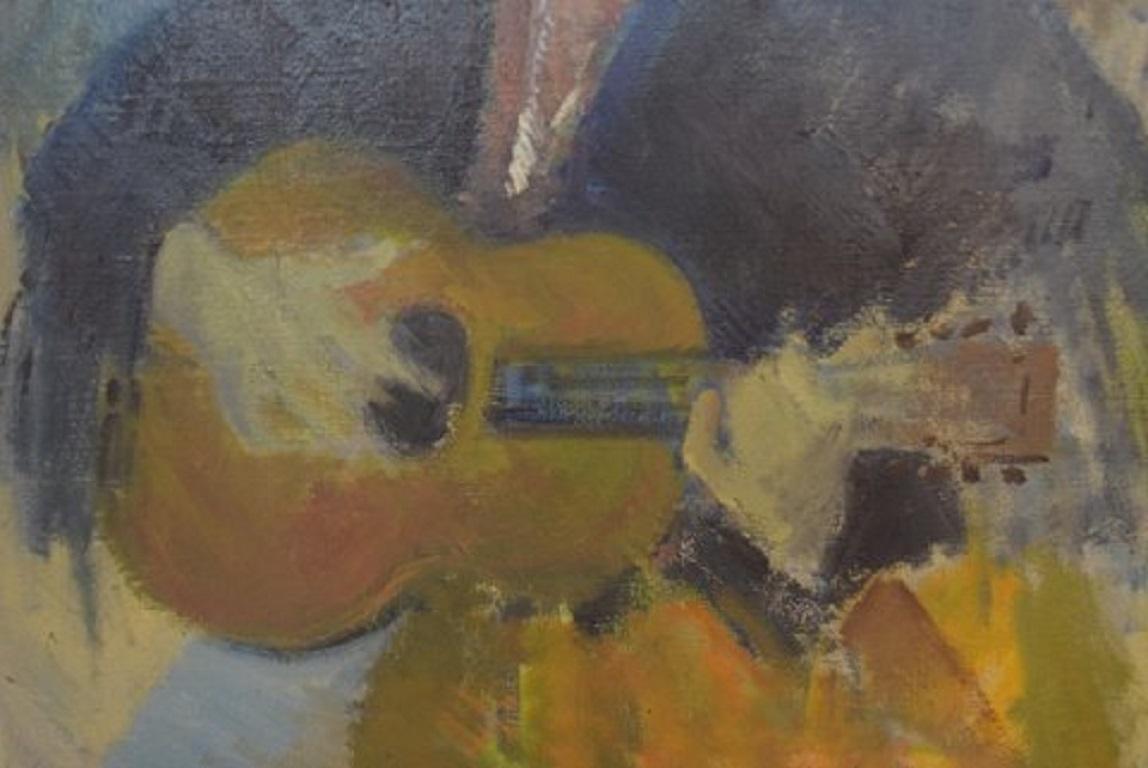 Mid-20th Century Johannes Meyer Andersen Listed Danish Artist, Street Musician For Sale