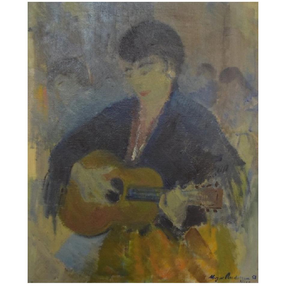 Johannes Meyer Andersen Listed Danish Artist, Street Musician For Sale