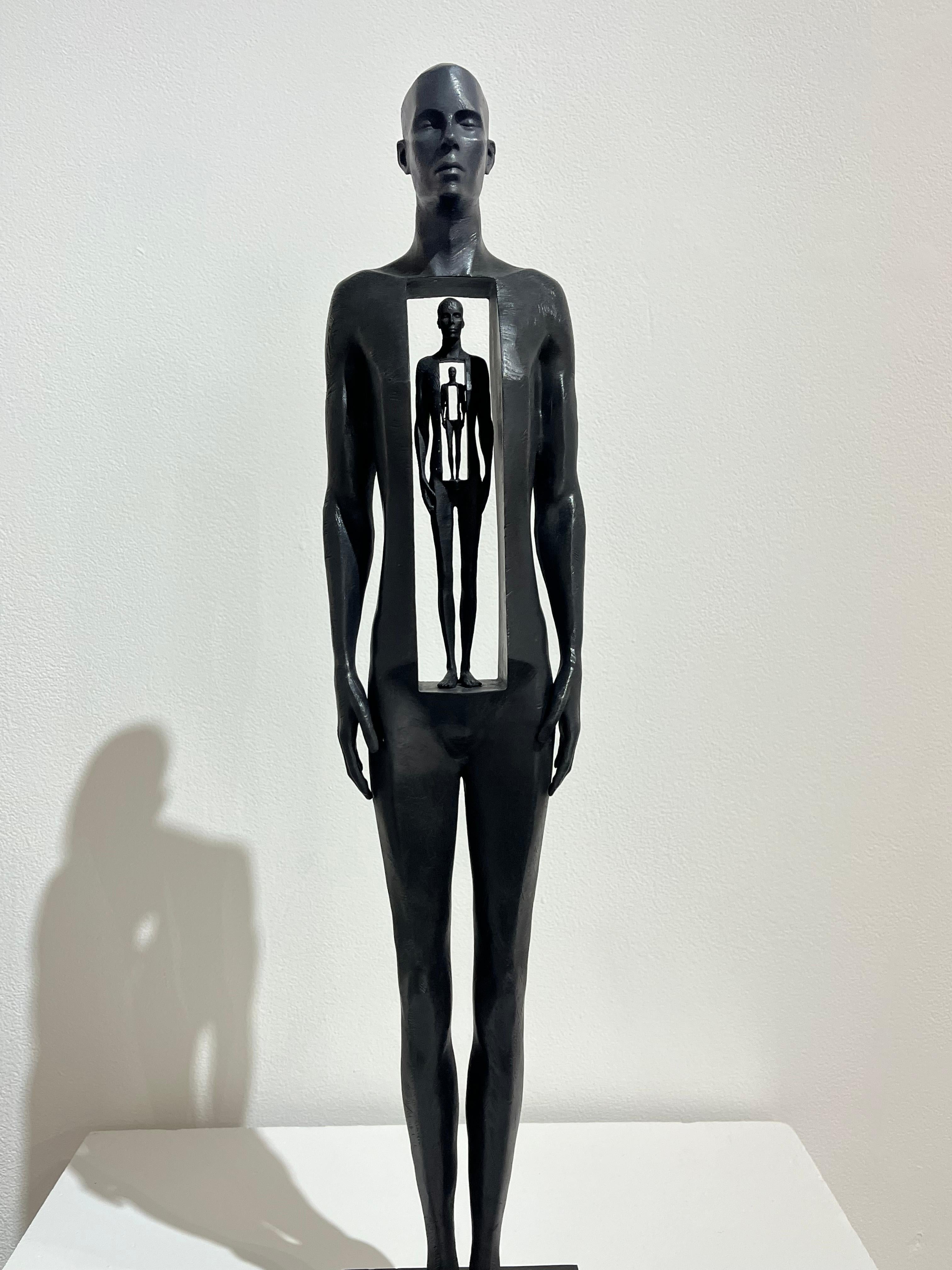 Echo 2 - Gold Figurative Sculpture by Johannes Nielsen