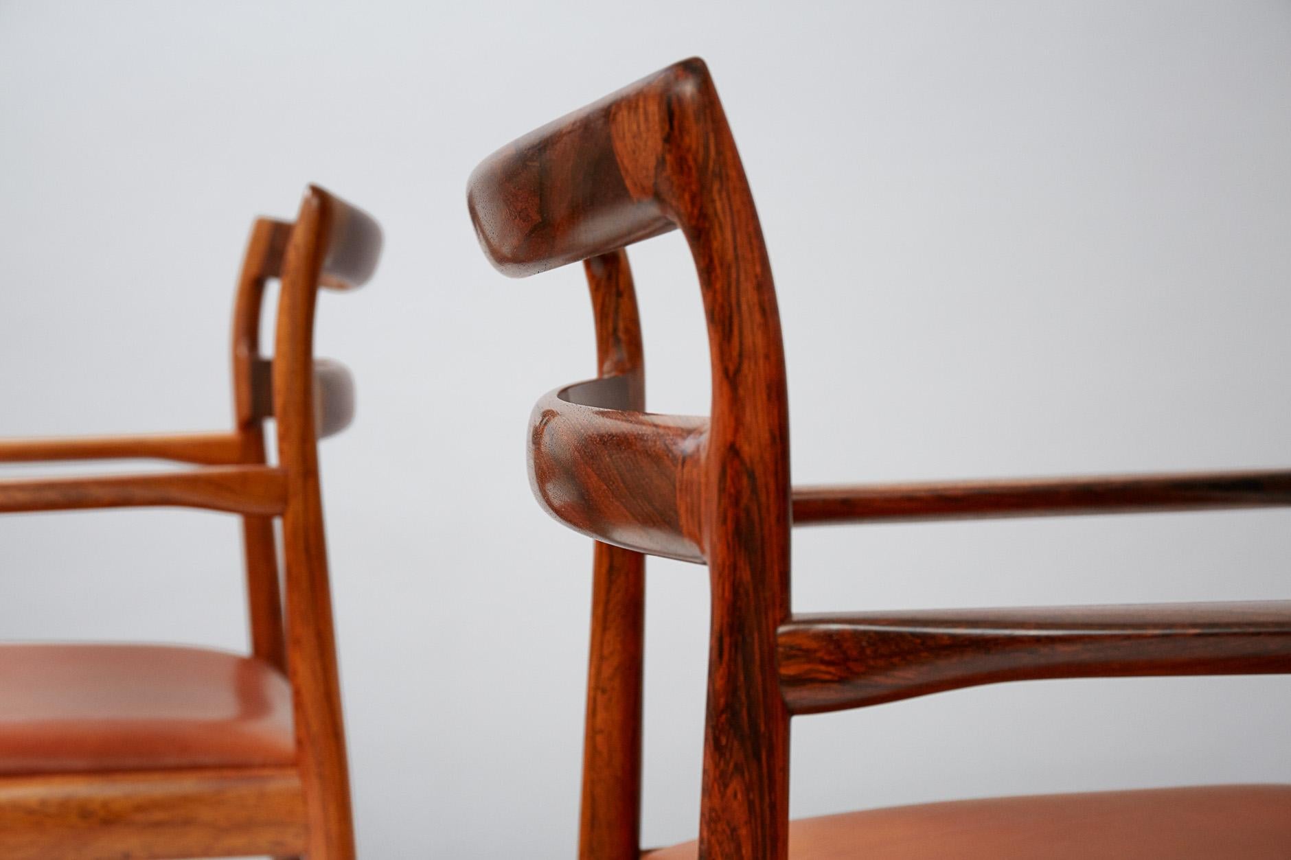 Mid-20th Century Johannes Nørgaard Pair of Rosewood Armchairs For Sale