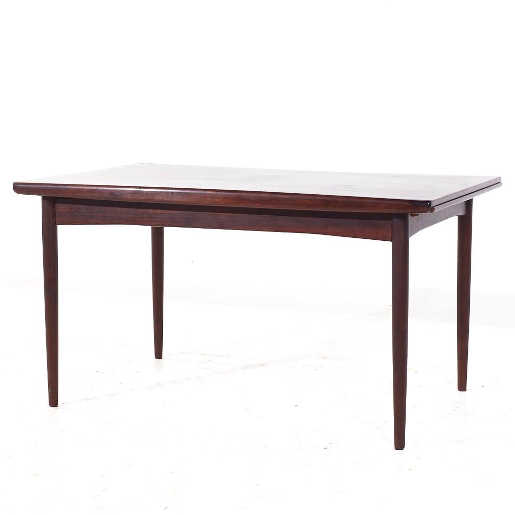 Mid-Century Modern Johannes Nørgaards Møbelfabrik MCM Table à feuilles cachées en bois de rose danois en vente