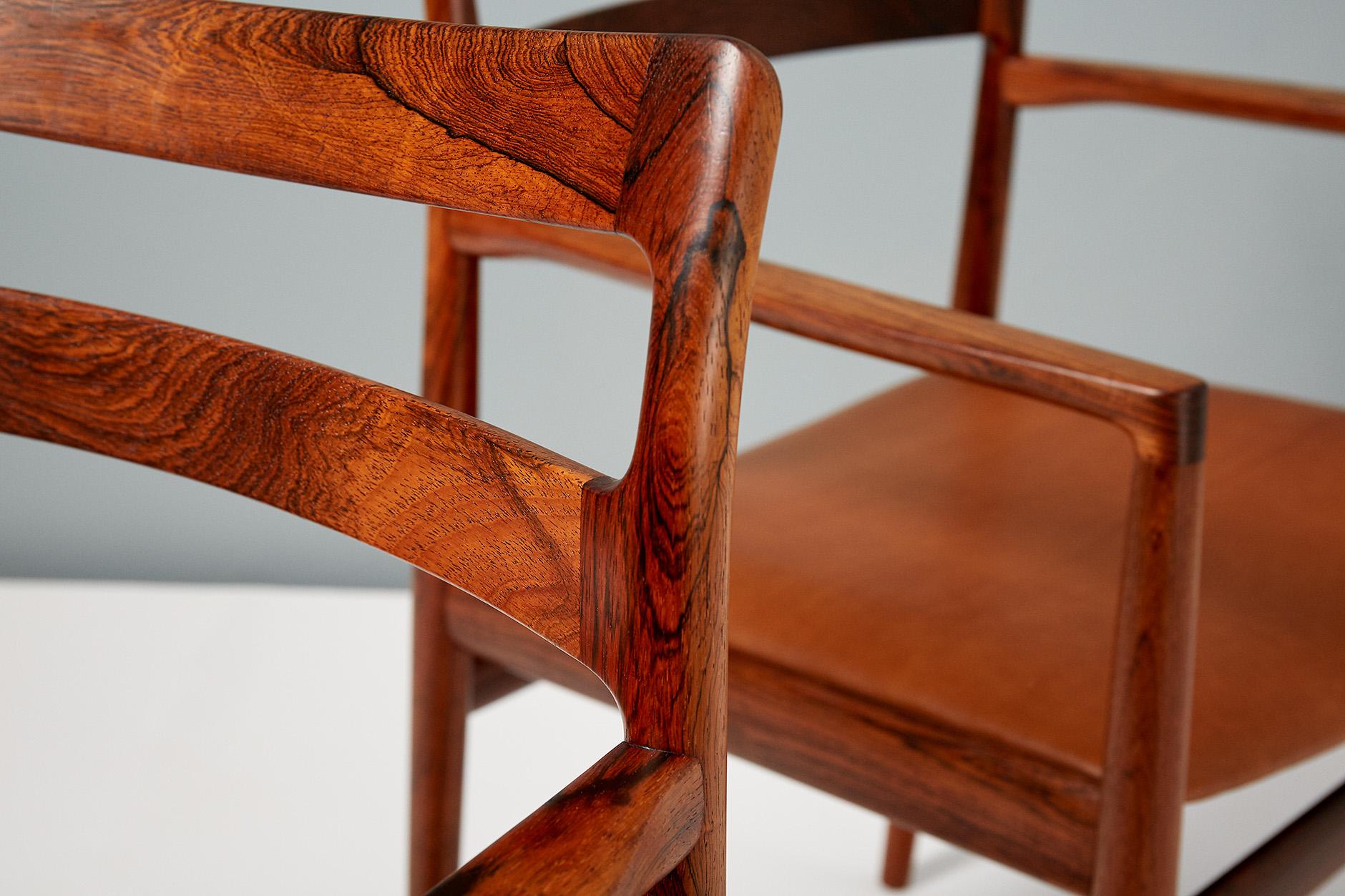 Johannes Nørgaard Pair of Rosewood Danish Armchairs, 1960s For Sale 3