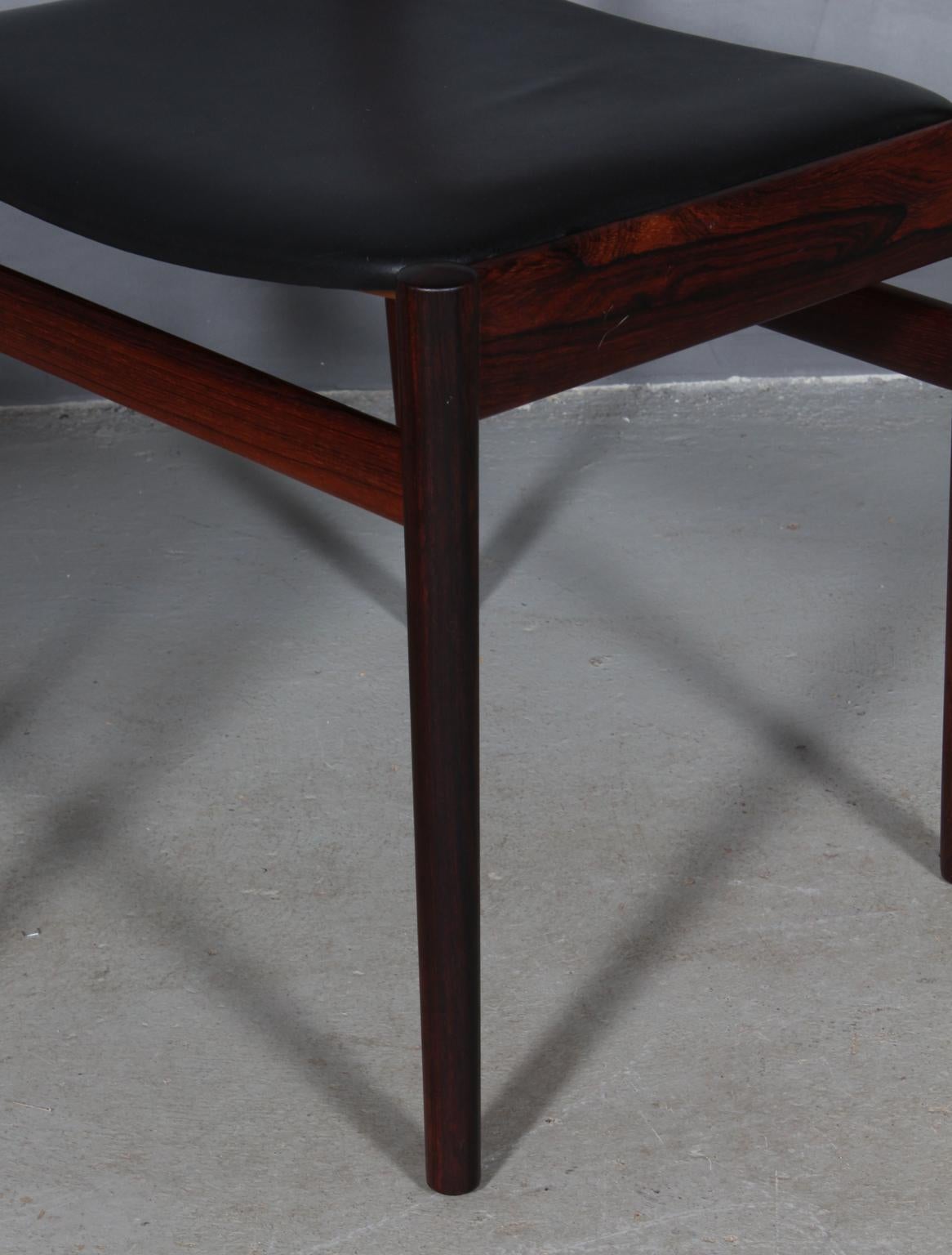 Johannes Nørgaard Set of Four Chairs, Rosewood In Good Condition In Esbjerg, DK