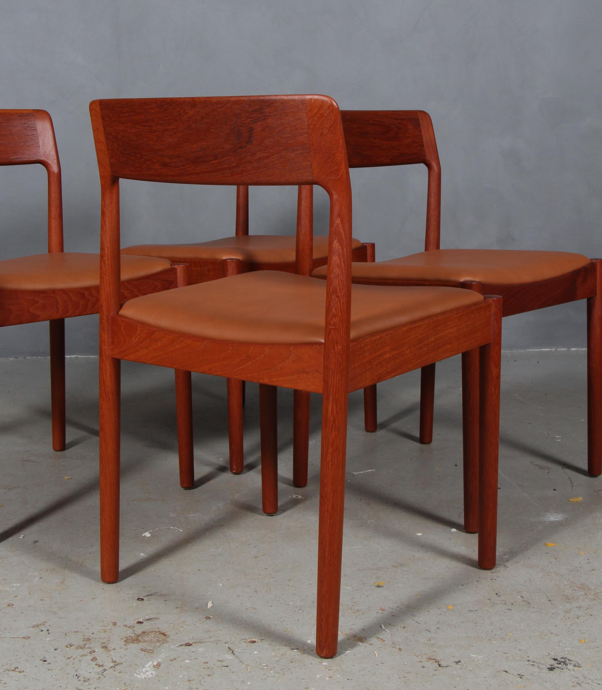 Johannes Nørgaard Set of Four Chairs, Teak In Good Condition In Esbjerg, DK