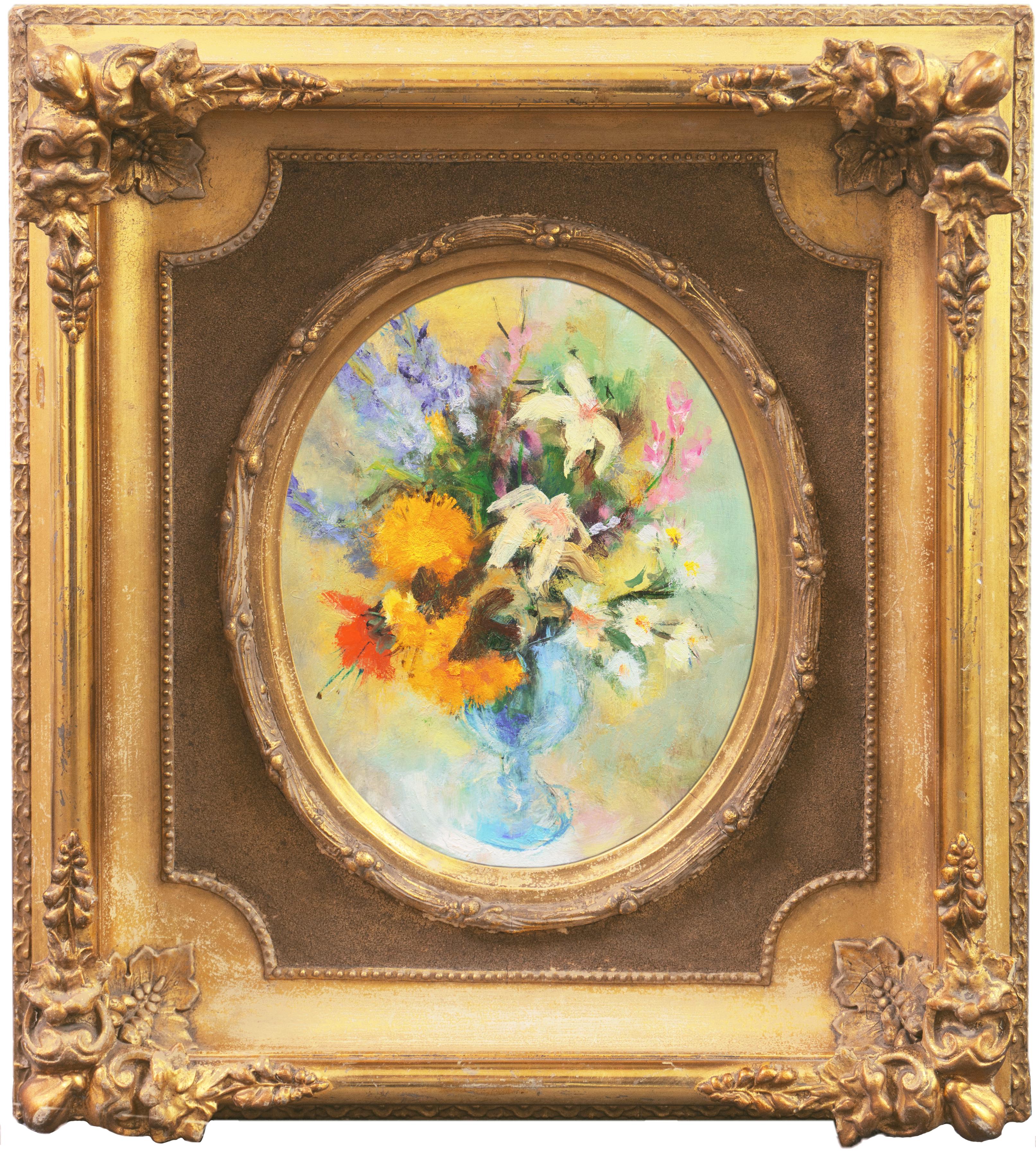 Still-Life Painting di Johannes - 'Bouquet di fiori selvatici', natura morta floreale post-impressionista