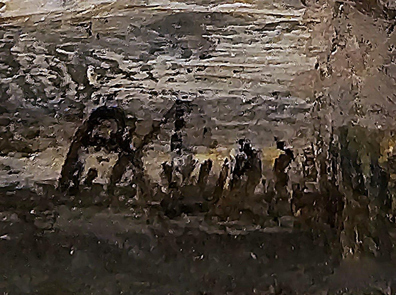 Lovely little painting of a Dutch winter landscape with icescaters and church - Brown Landscape Painting by Johannes Petrus Franciskus 'Piet' Kraus
