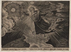 Creation! Light & Darkness - Framed 1585 Old Master Engraving Religious Bible