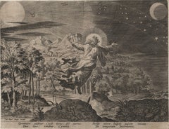 Creation! Sun, Moon, Stars - Framed 1584 Old Master Engraving Religious Bible