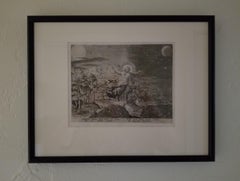 Creation! Sun, Moon, Stars - Framed 1584 Old Master Engraving Religious Bible