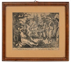 Eau-forte originale de Johannes Sadeler représentant Hermit Macharius d'Alexandrie