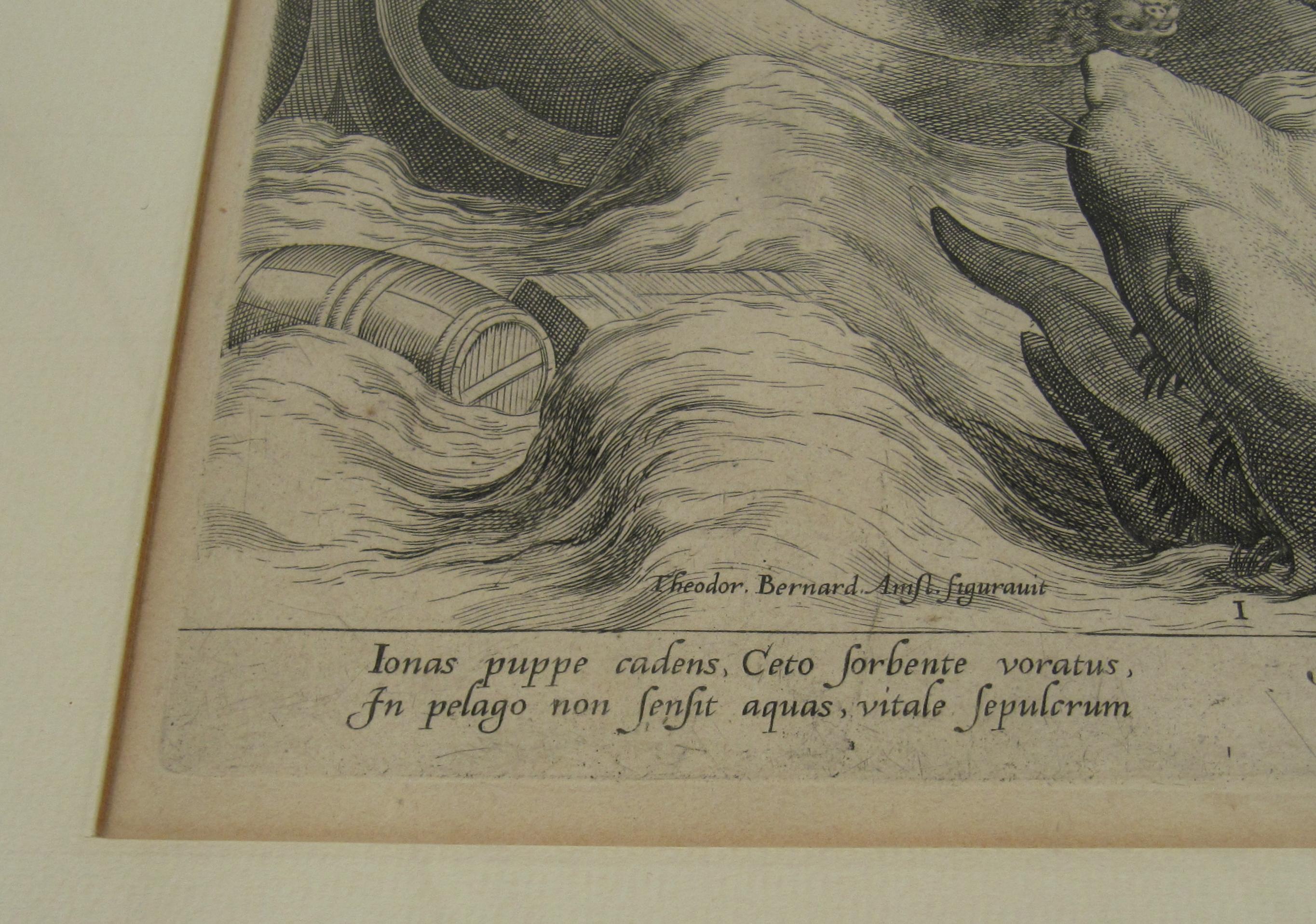 Johannes Sadeler I (Flemish 1550-1600) - Gravure 1582 - Jonas et la baleine I en vente 5