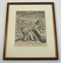 Johannes Sadeler I (Flemish 1550-1600) – Engraving 1582 - Jonah and the Whale II