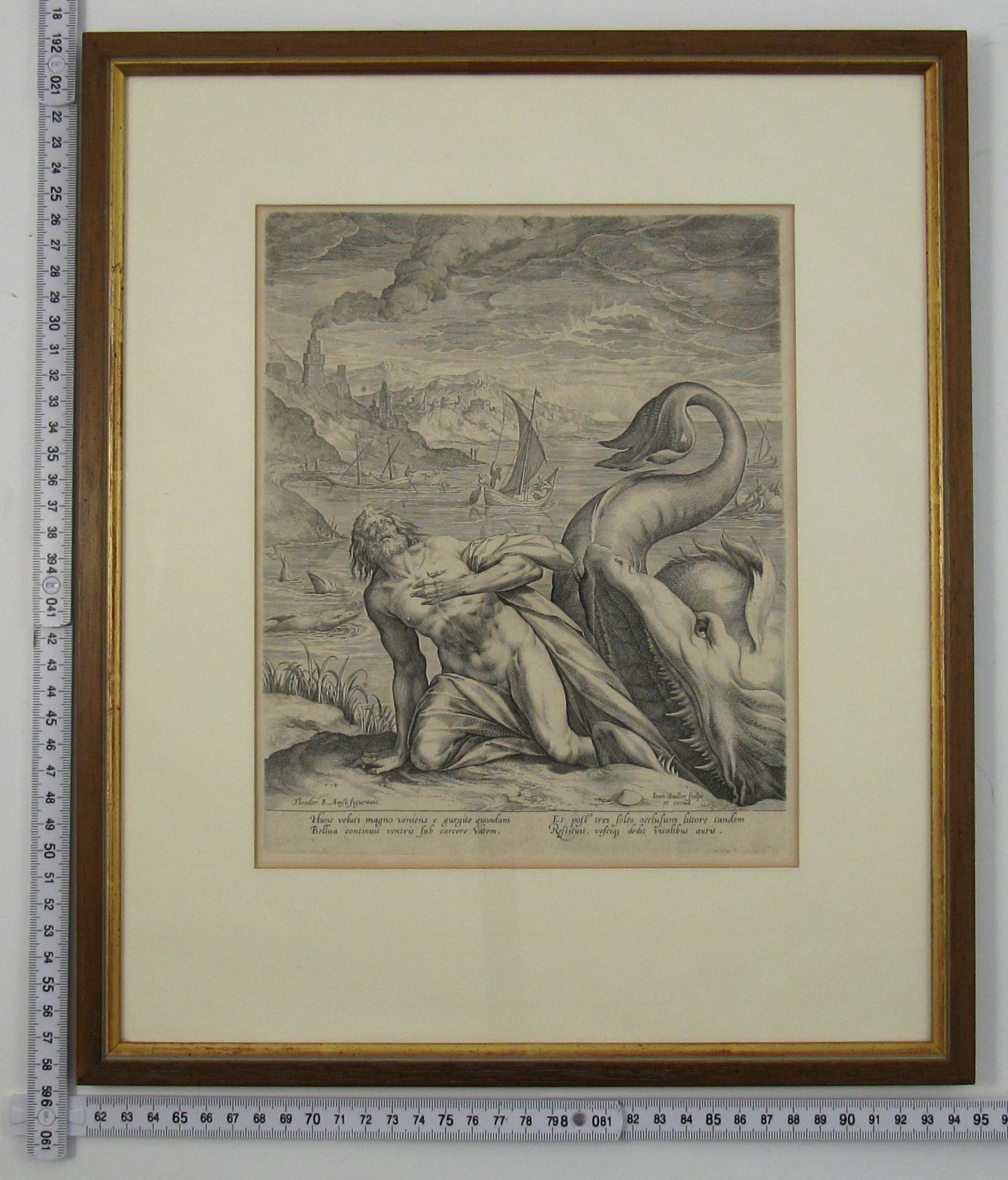 Johannes Sadeler I (Flemish 1550-1600) – Engraving 1582 - Jonah and the Whale II For Sale 8