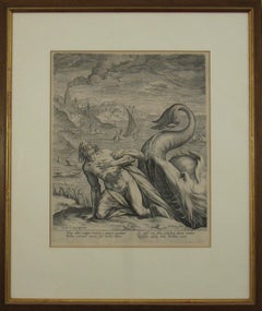 Johannes Sadeler I (Flemish, 1550-1600) – Etching 1582 - Jonah and the Whale II