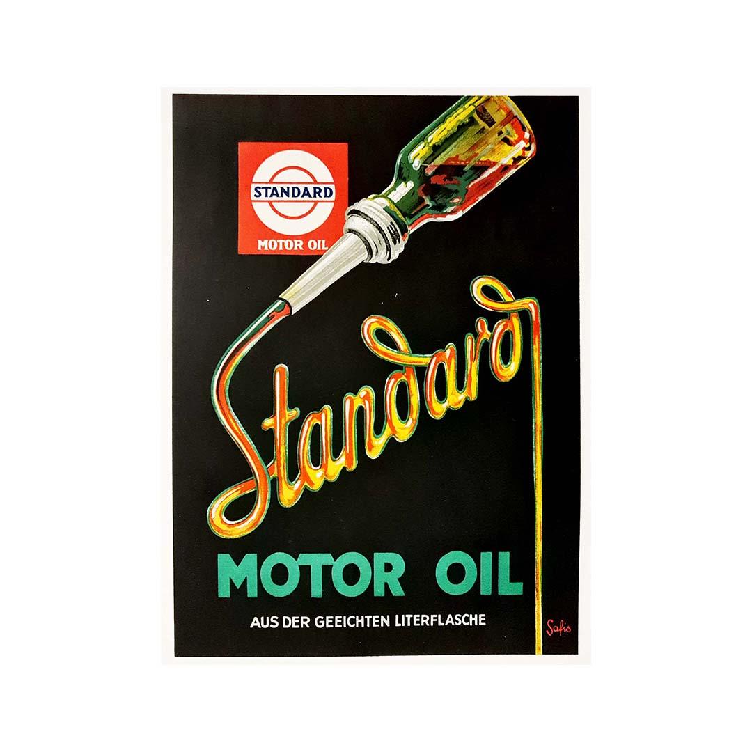 Poster designed by Johannes Safis in 1928 - Standard Motor Oil advertisement For Sale 1