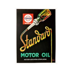 Affiche conçue par Johannes Safis en 1928 - Publicité pour l'huile de moteur standard