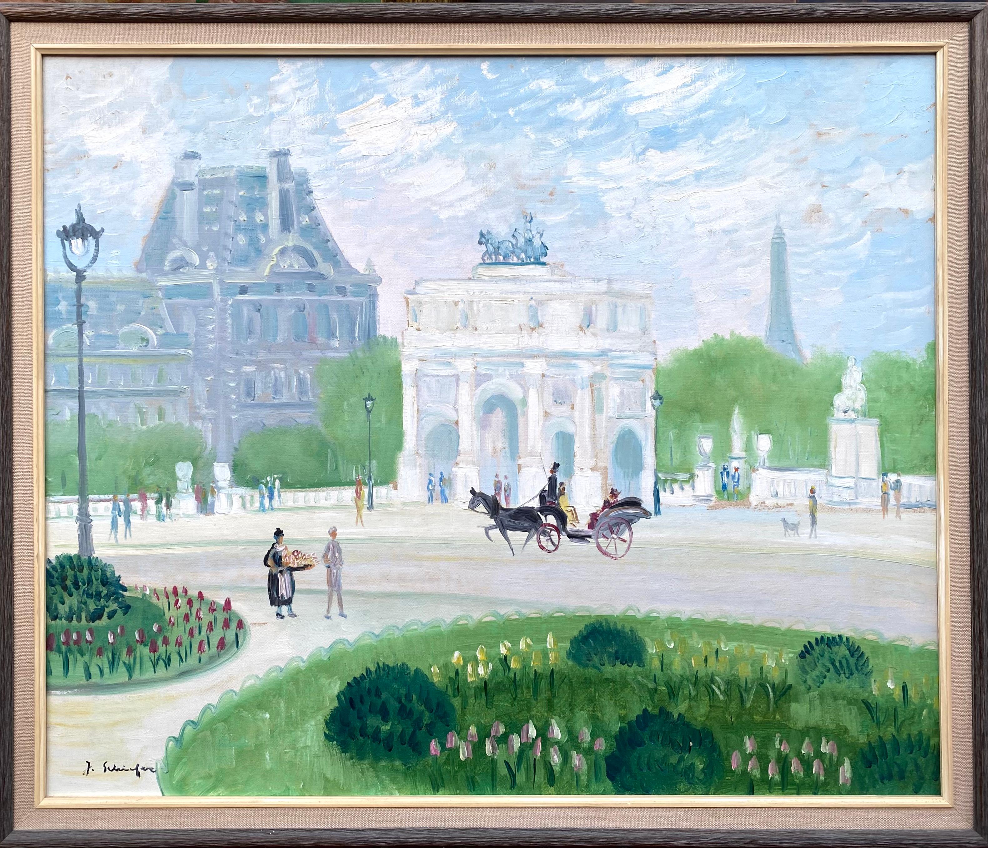 “Arc de Triomphe du Carrousel” - Painting by Johannes Schiefer