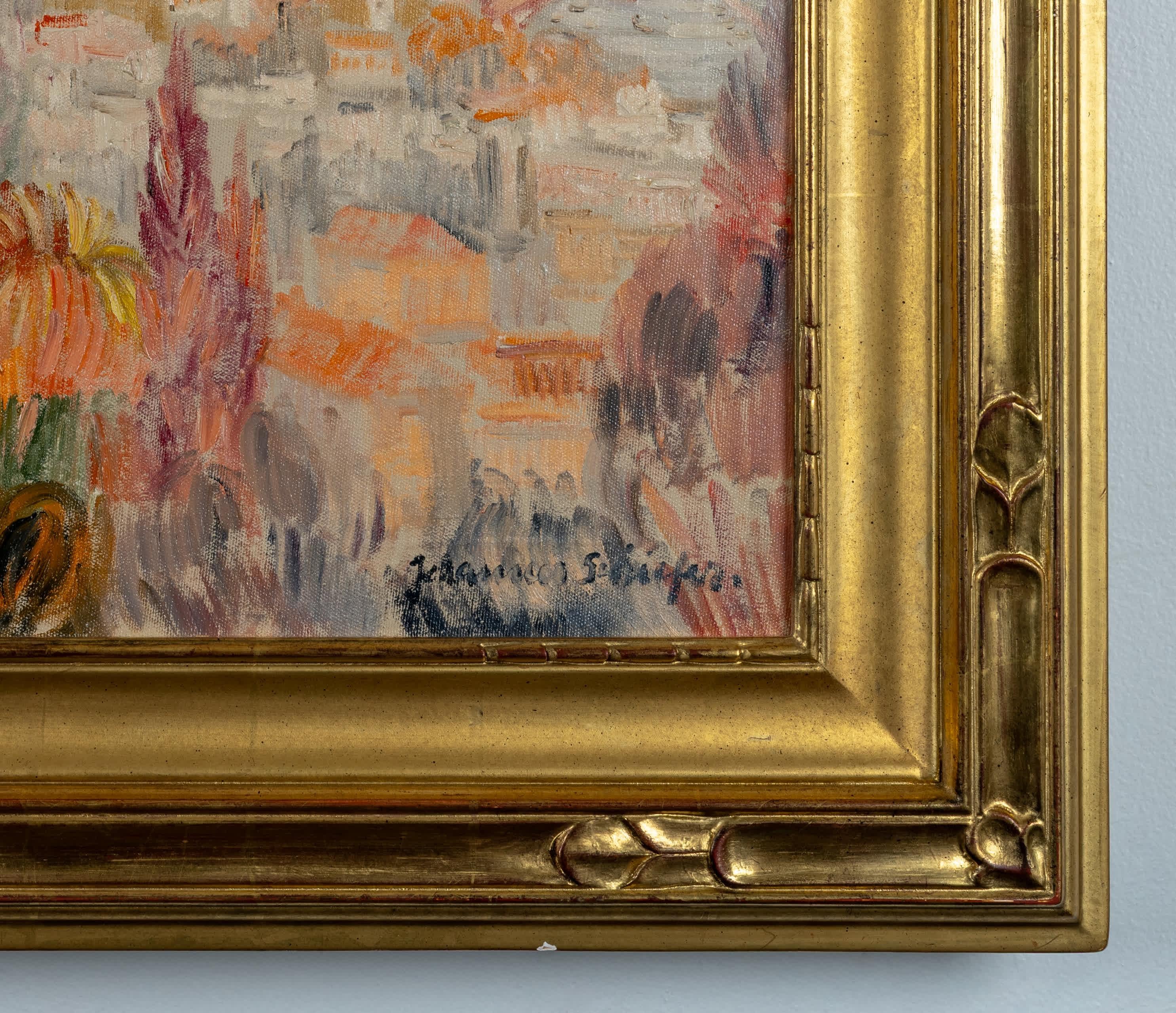 Johannes Schiefer
Neerlandesa-estadounidense, 1896-1979
Mónaco - Monte Carlo

Óleo sobre lienzo
25 ¼ por 30 ⅛ pulg, con marco 33 ½ por 38 ½ pulg
Firmado abajo a la derecha, titulado abajo a la izquierda

Johannes Schiefer, pintor de paisajes y