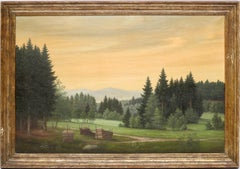 Forest Meadow in Bavaria, Signed Oil on Canvas, early 20th Century