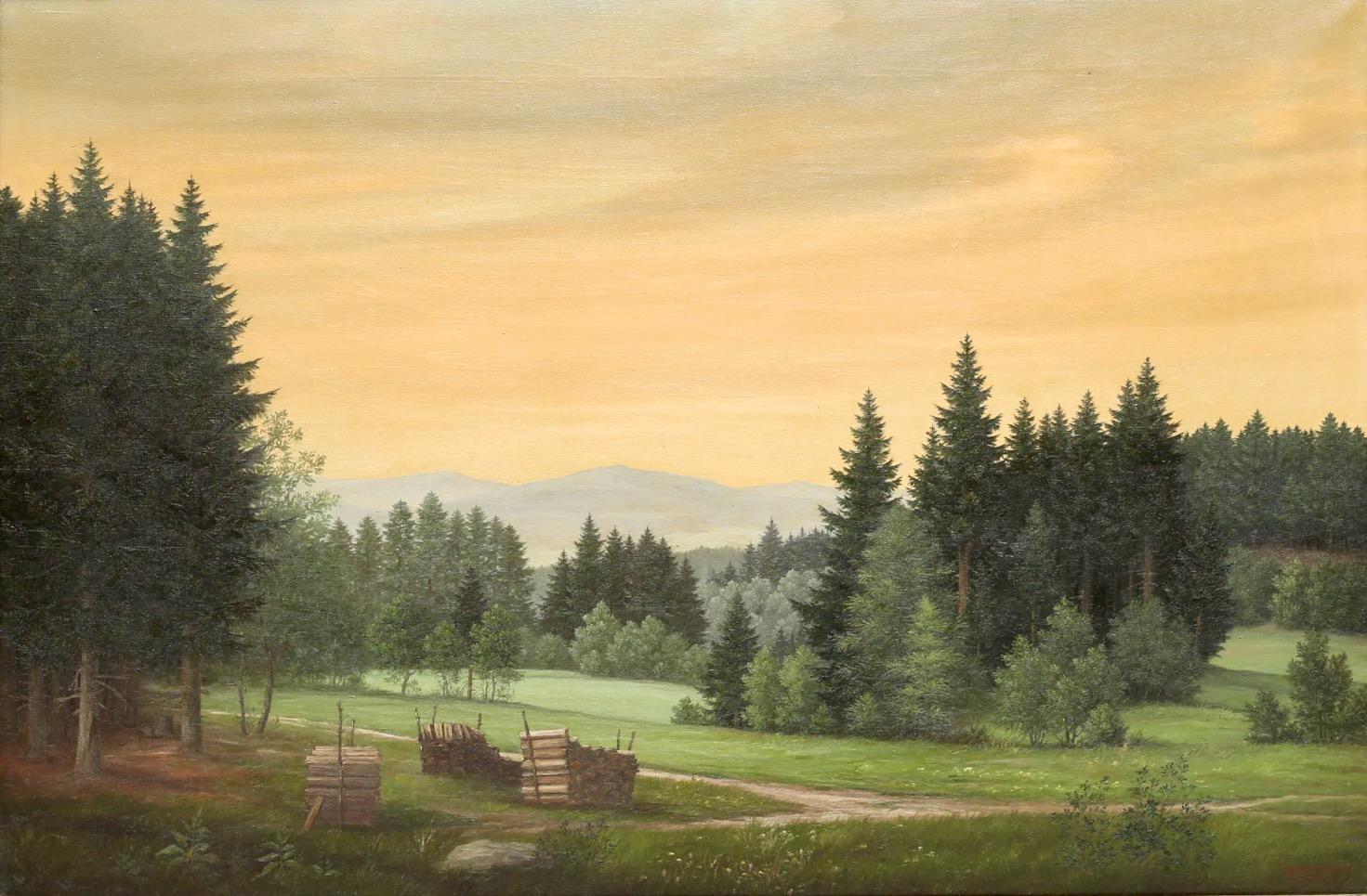 Prato nella Foresta Bavarese - Painting di JOHANNES  SCHÜTZ