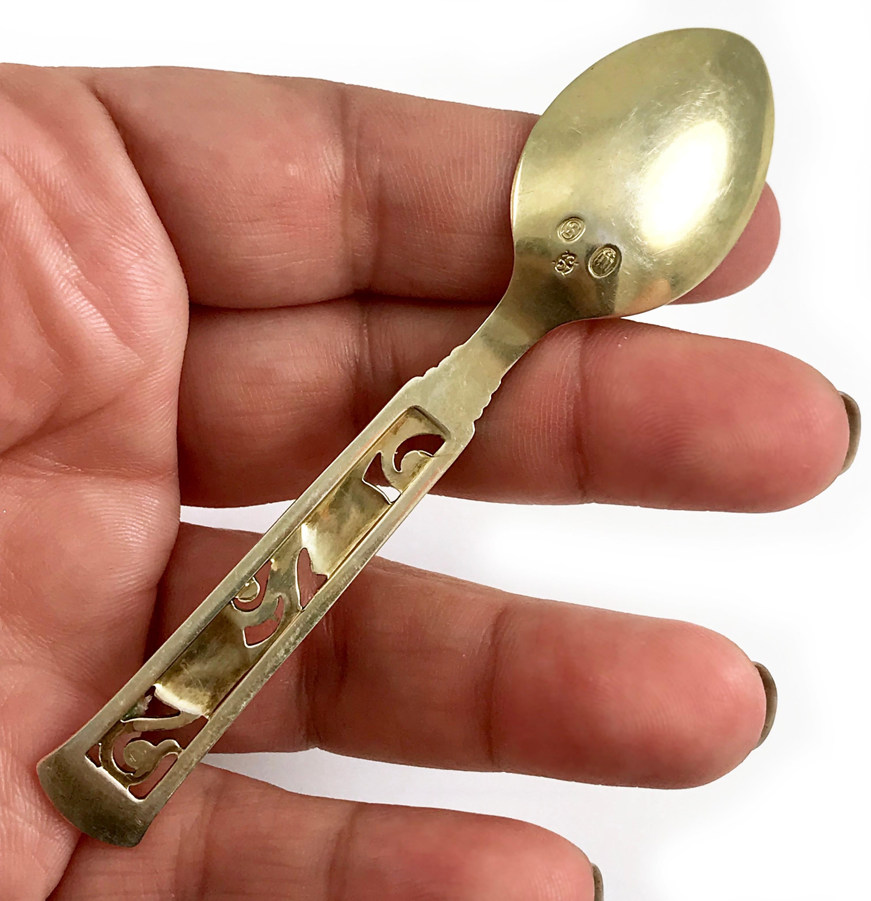 Ensemble de cuillères Demitasse en argent de Johannes Siggaard, 1947 en vente 5