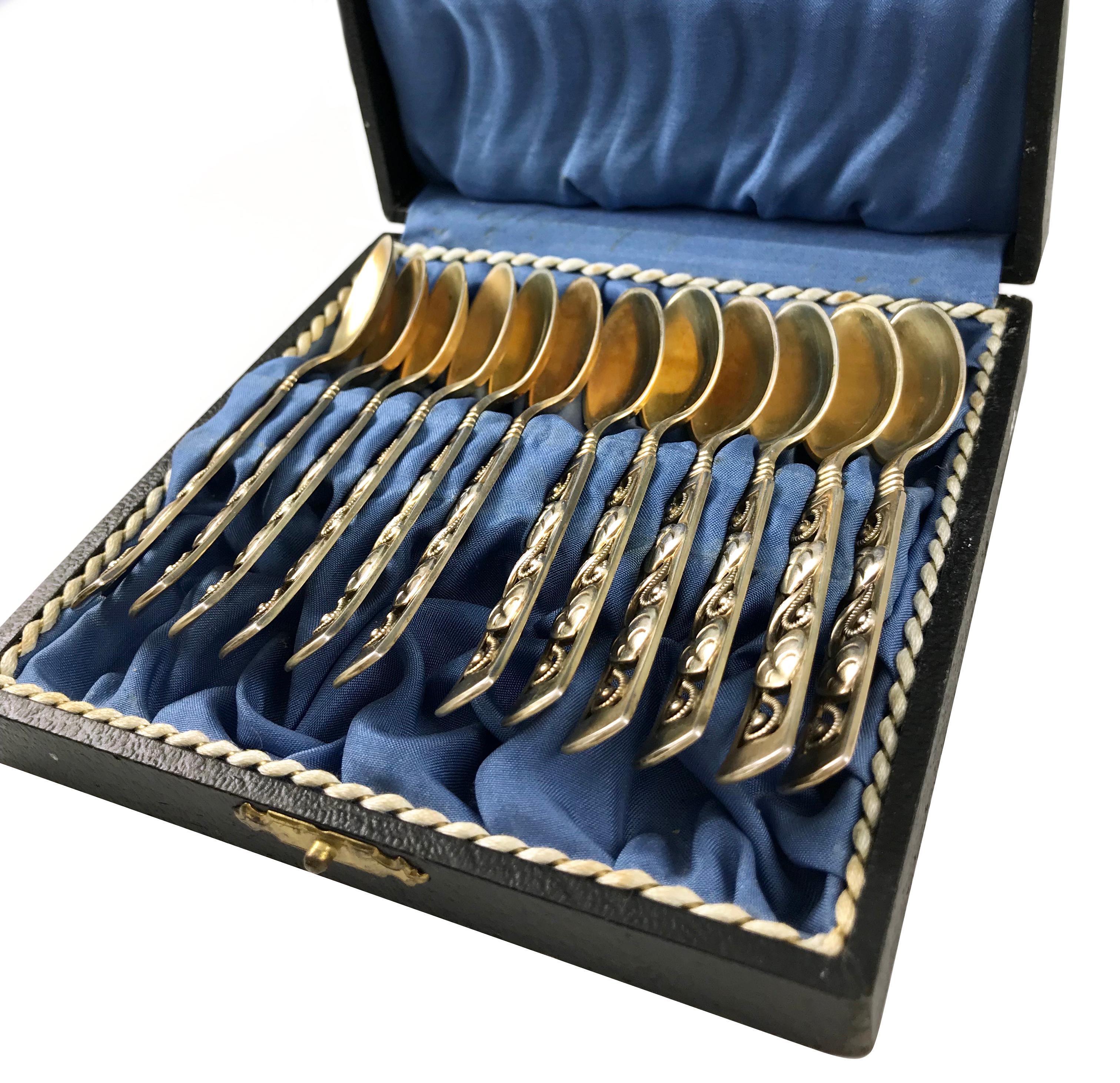 Ensemble de cuillères Demitasse en argent de Johannes Siggaard, 1947 en vente 1