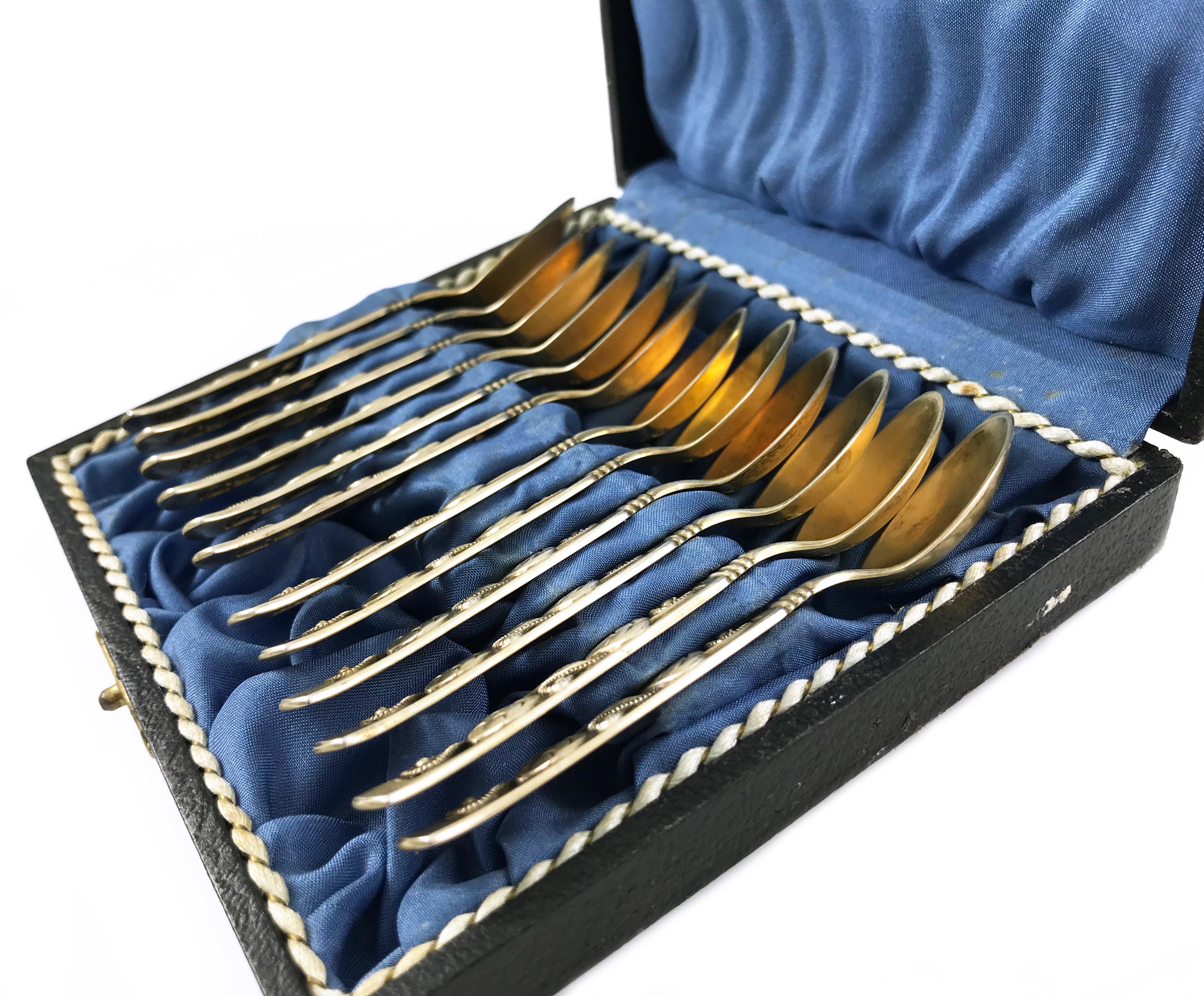 Ensemble de cuillères Demitasse en argent de Johannes Siggaard, 1947 en vente 2