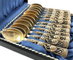 Set di cucchiai d'argento Demitasse Johannes Siggaard, 1947