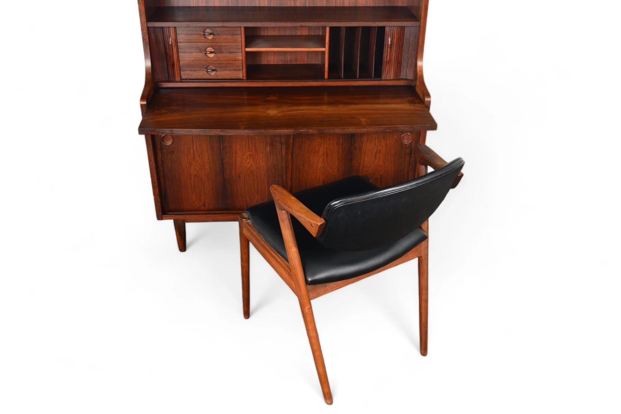 Mid-Century Modern Johannes Sorth Bookcase / Secretary Desk In Rosewood For Sale