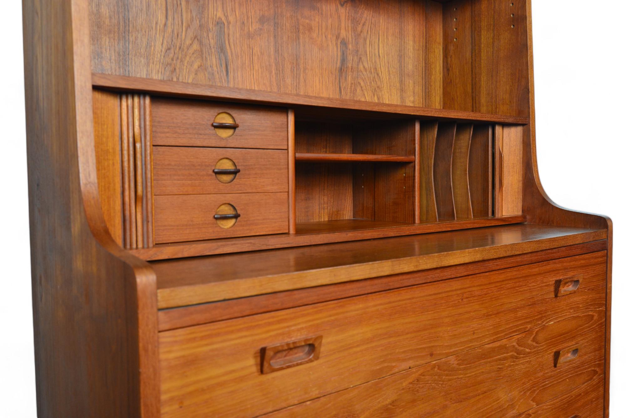 20th Century Johannes sorth bookcase / secretary desk in teak For Sale