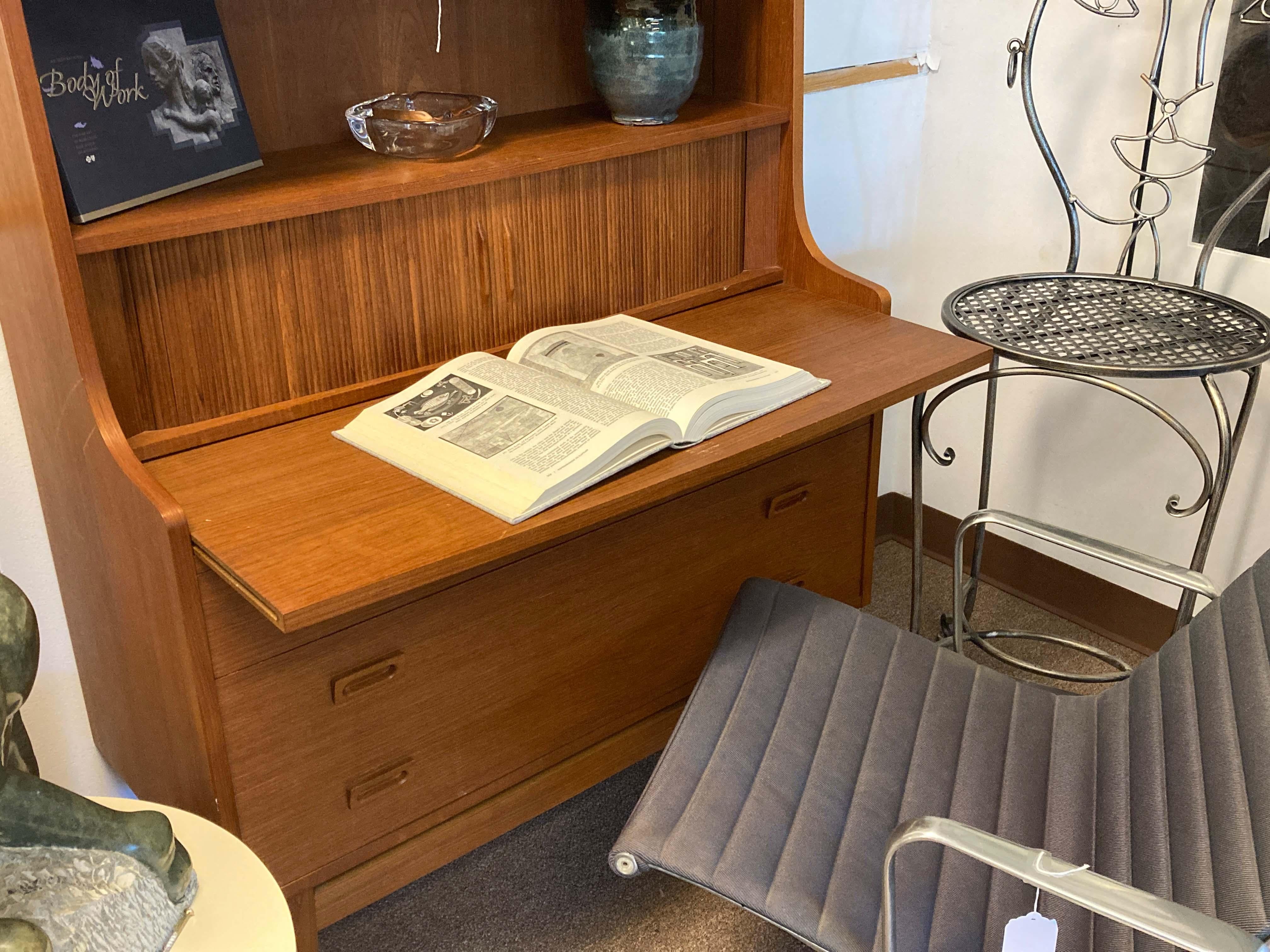 Johannes Sorth for Nexø Møbelfabrik MCM Danish Teak Bookshelf Secretary Desk 5