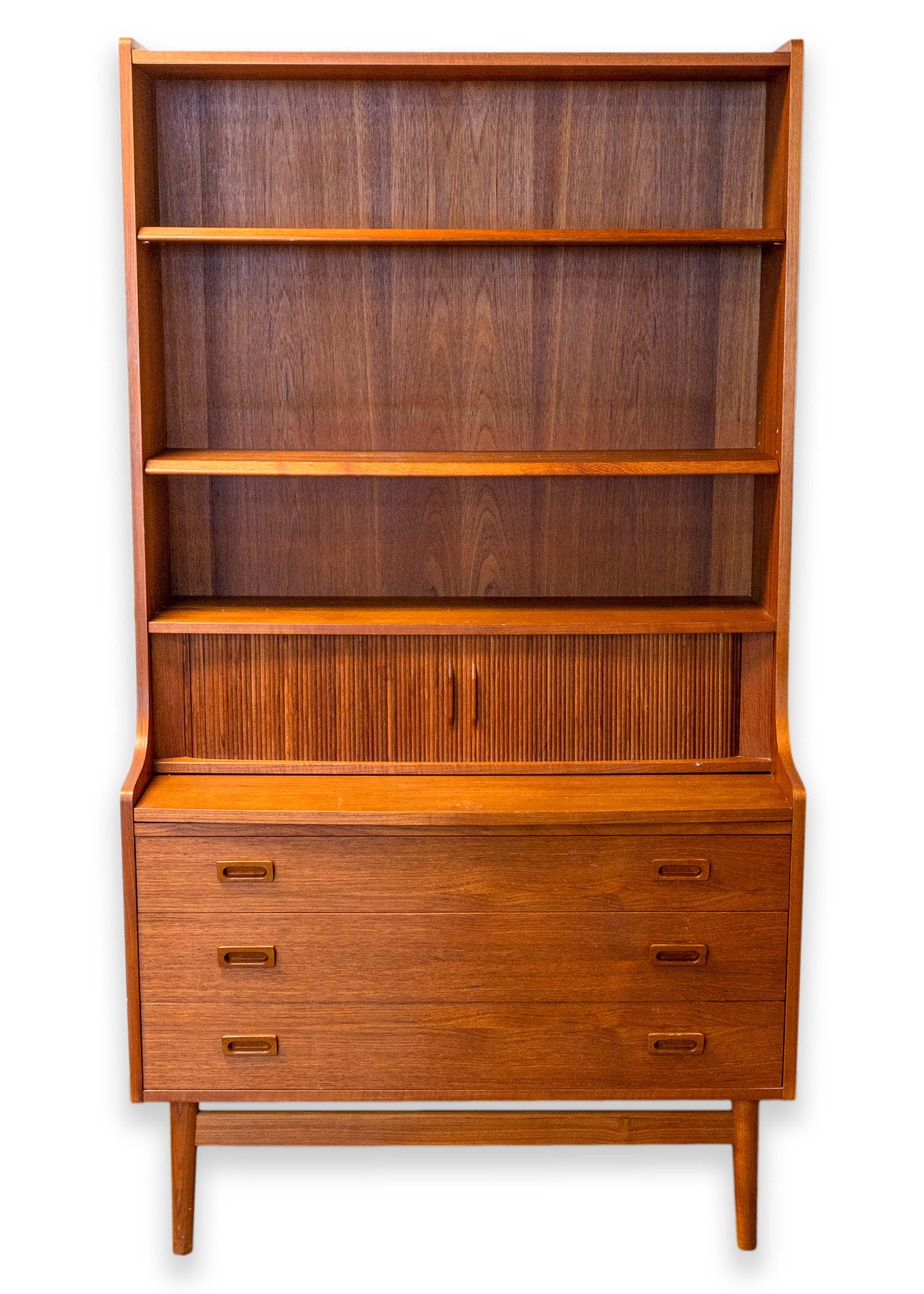 Johannes Sorth for Nexø Møbelfabrik MCM Danish Teak Bookshelf Secretary Desk 6