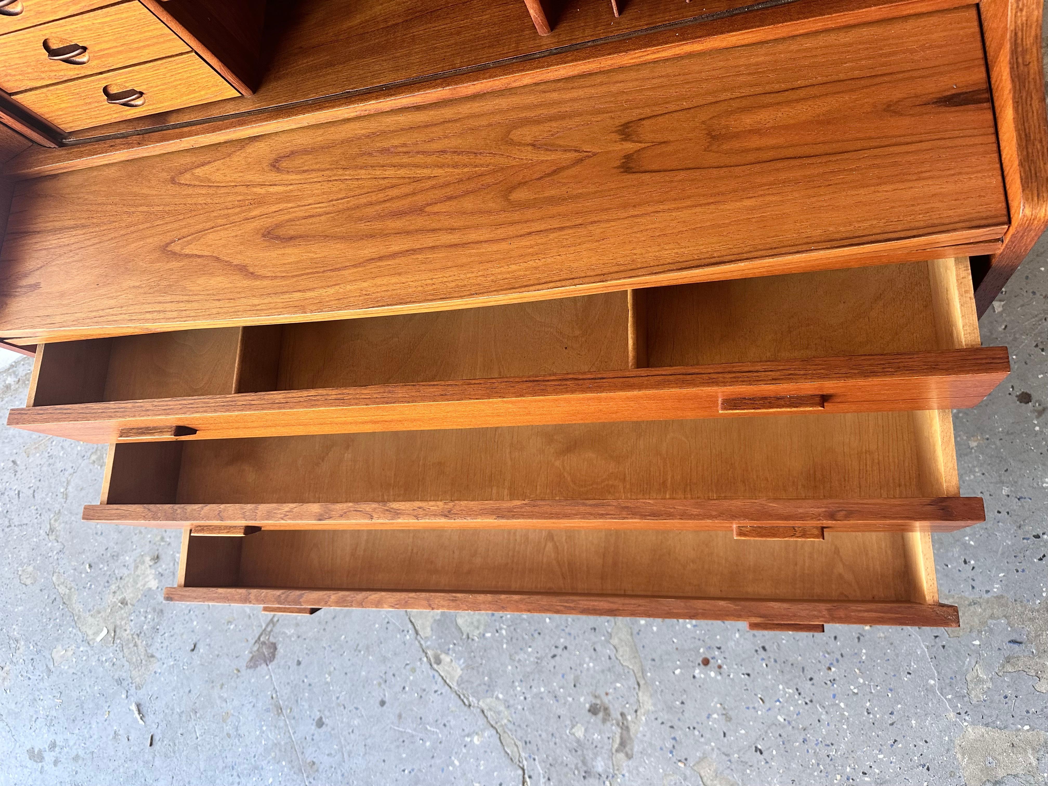 Johannes Sorth for Nexø Møbelfabrik MCM Danish Teak Bookshelf Secretary Desk 11