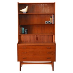 Johannes Sorth for Nexø Møbelfabrik MCM Danish Teak Bookshelf Secretary Desk