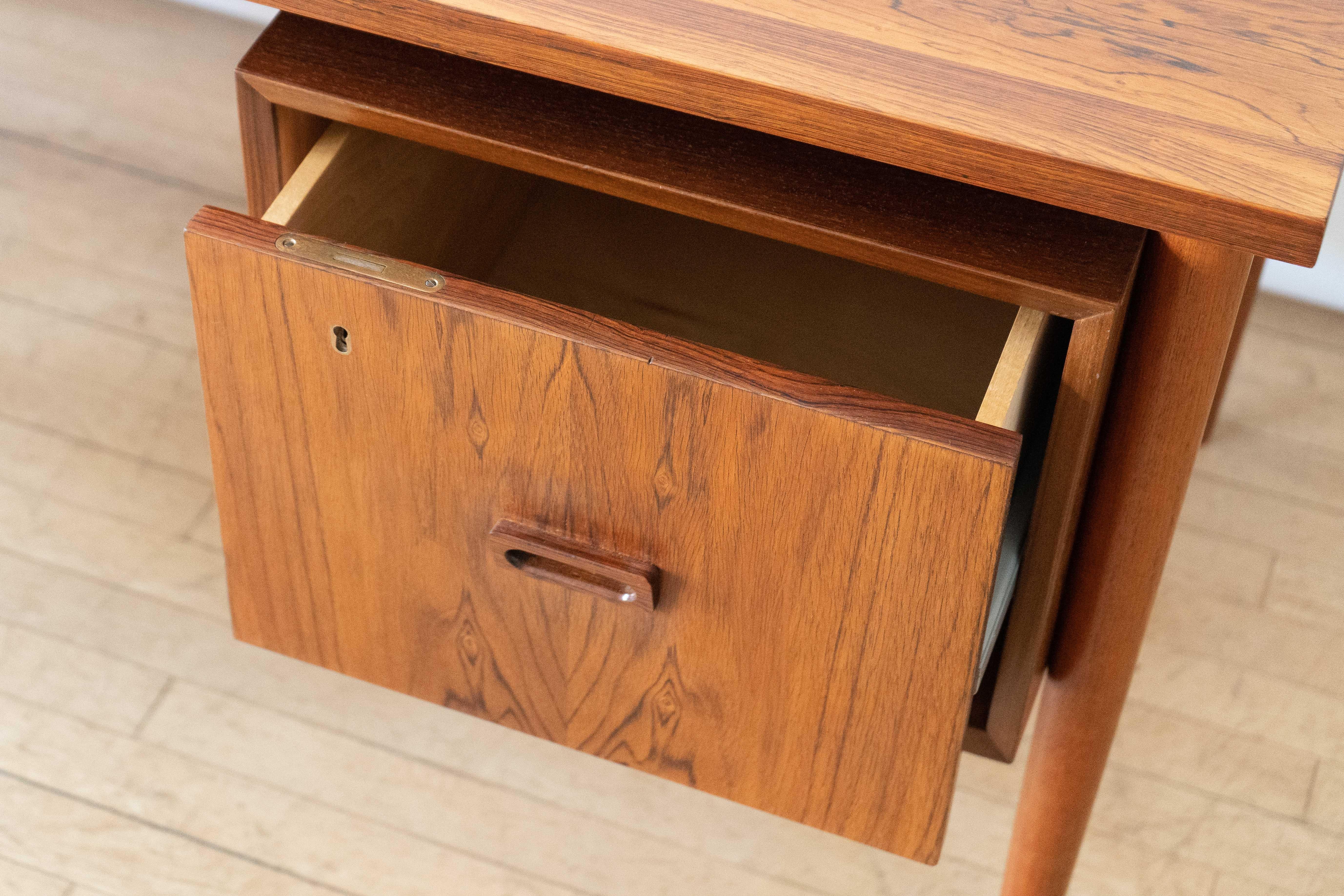 Johannes Sorth Rosewood Floating Top Desk In Good Condition In Cambridge, US