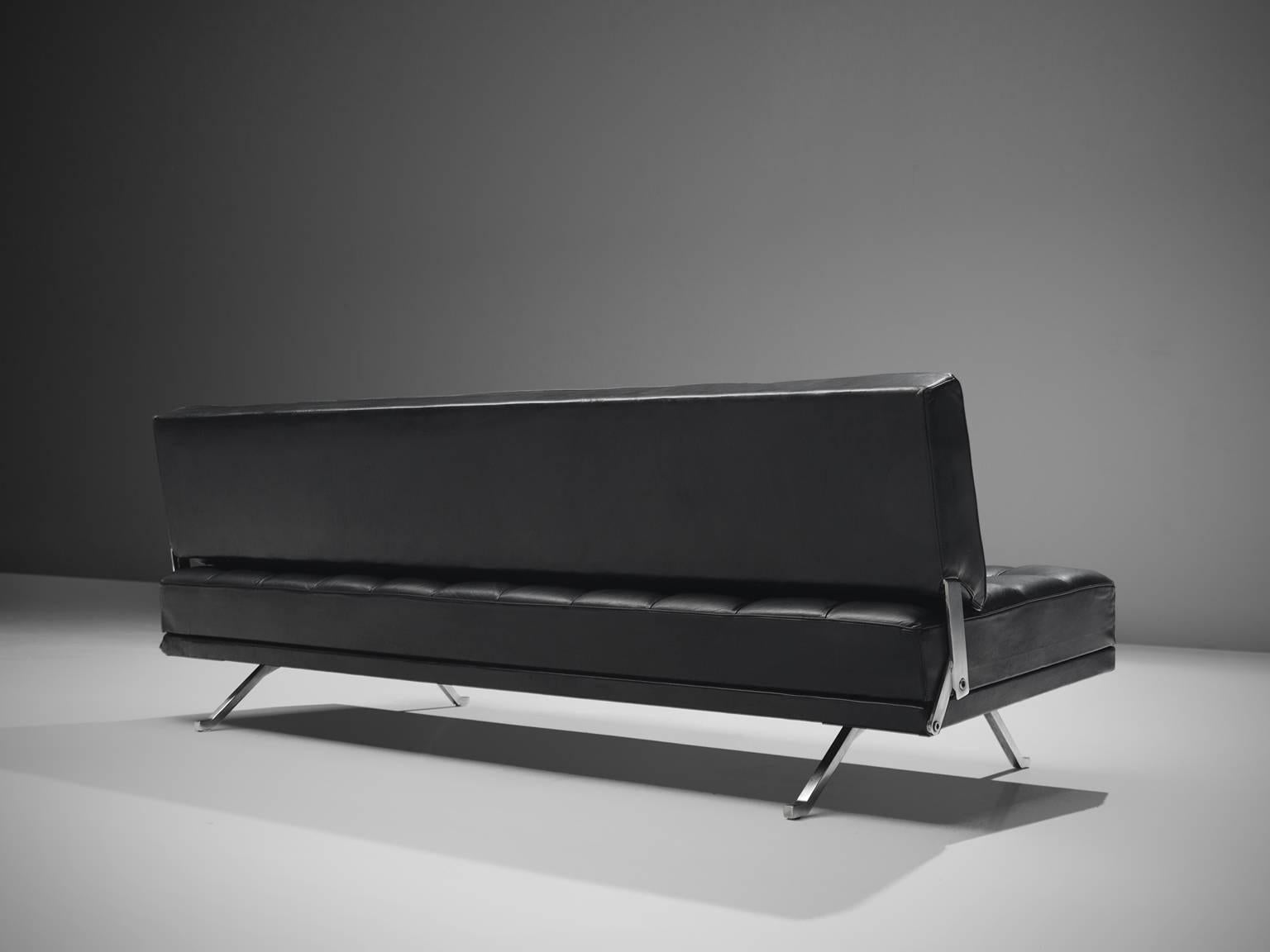 Johannes Spalt Black Leather Daybed 1